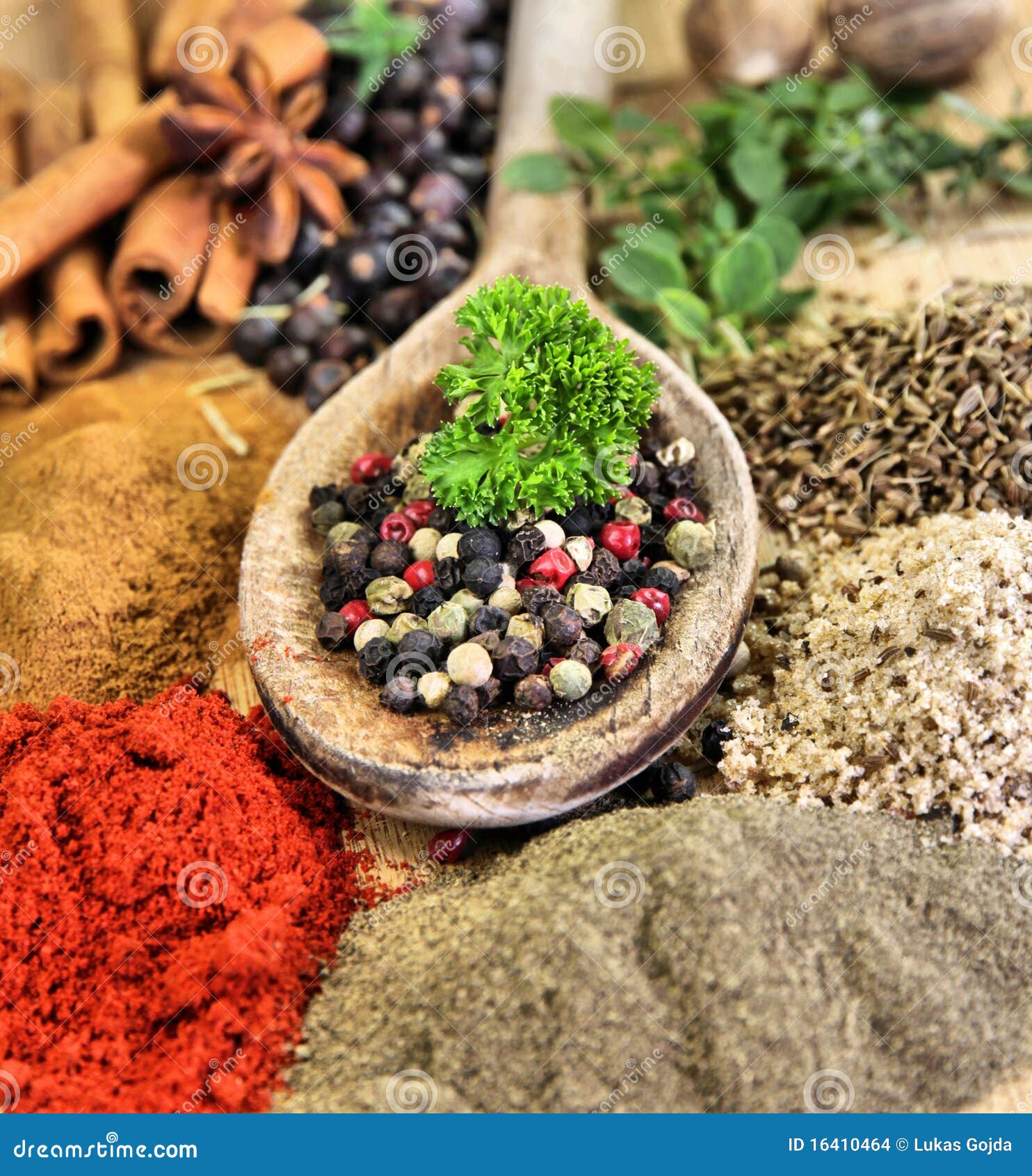 Mix of different spices stock photo. Image of cooking 16410464