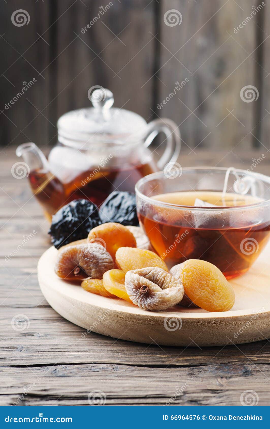 Mix of Dried Fruits with Cup of Black Tea Stock Photo Image of pile