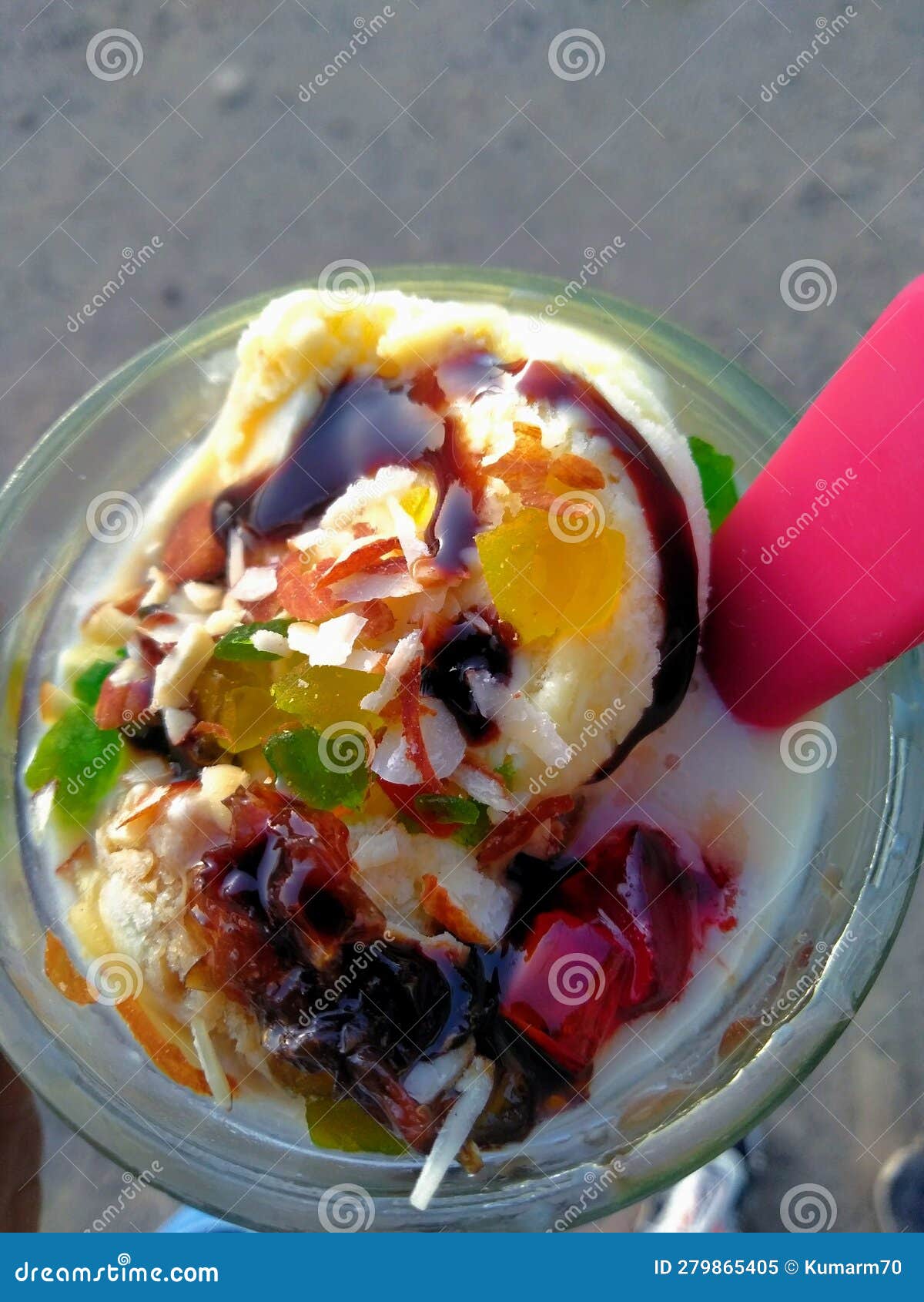 Mix fruit ice cream stock image. Image of fruit, cold 279865405
