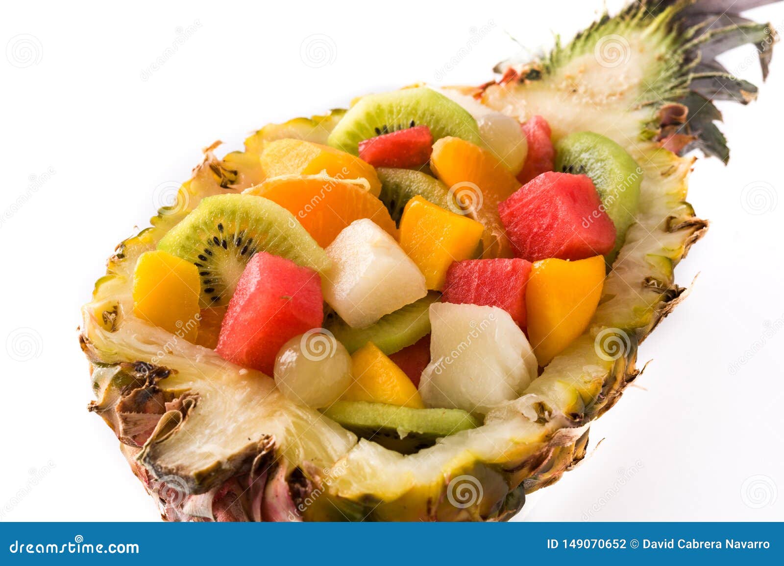 Mix Fruit Served Inside Pineapple Stock Photo Image of apple