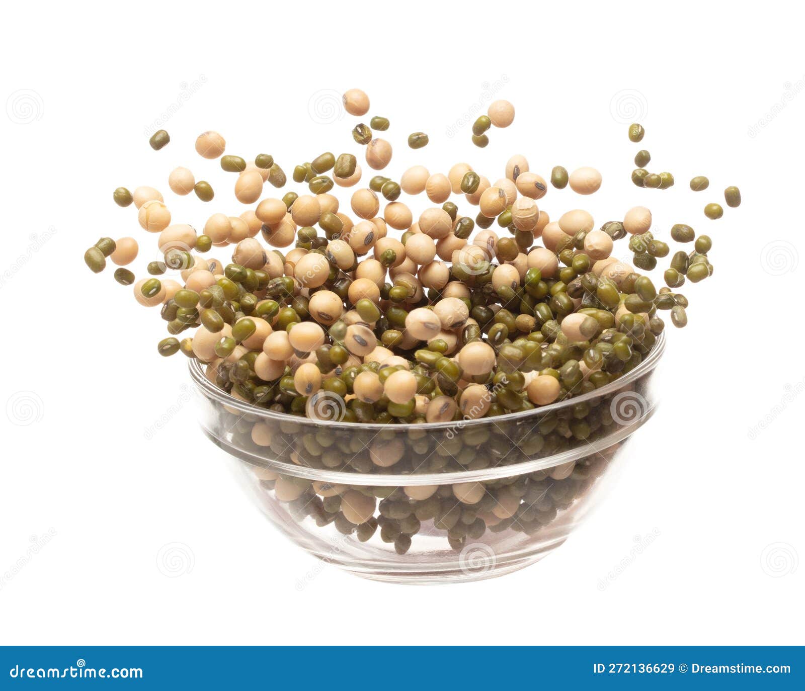 Mix Green Mung Soy Beans Fall Down Explosion, Several Kind Bean Float