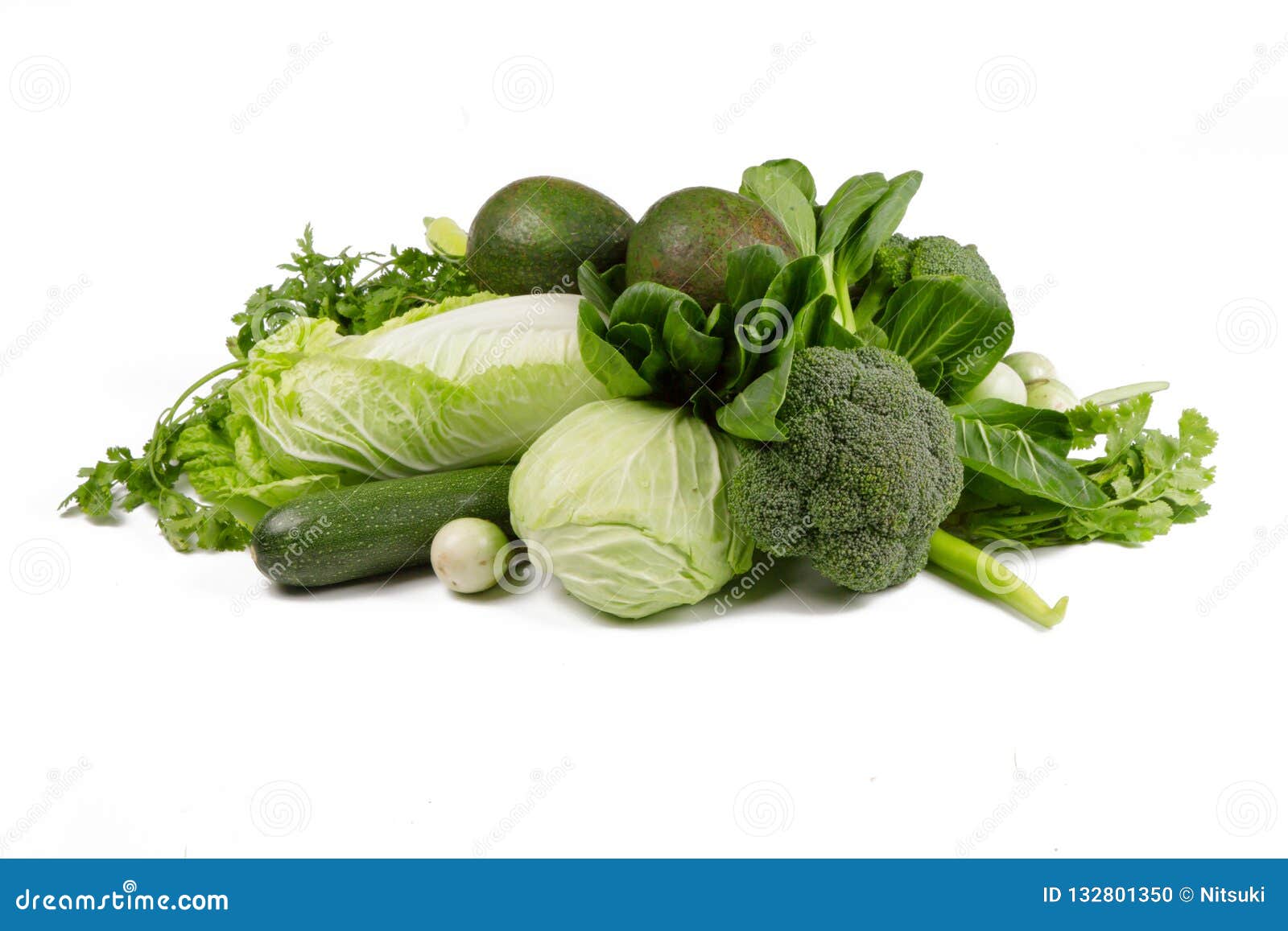 Various of Green Vegetable on White Background Stock Photo - Image of  healthy, close: 132801350