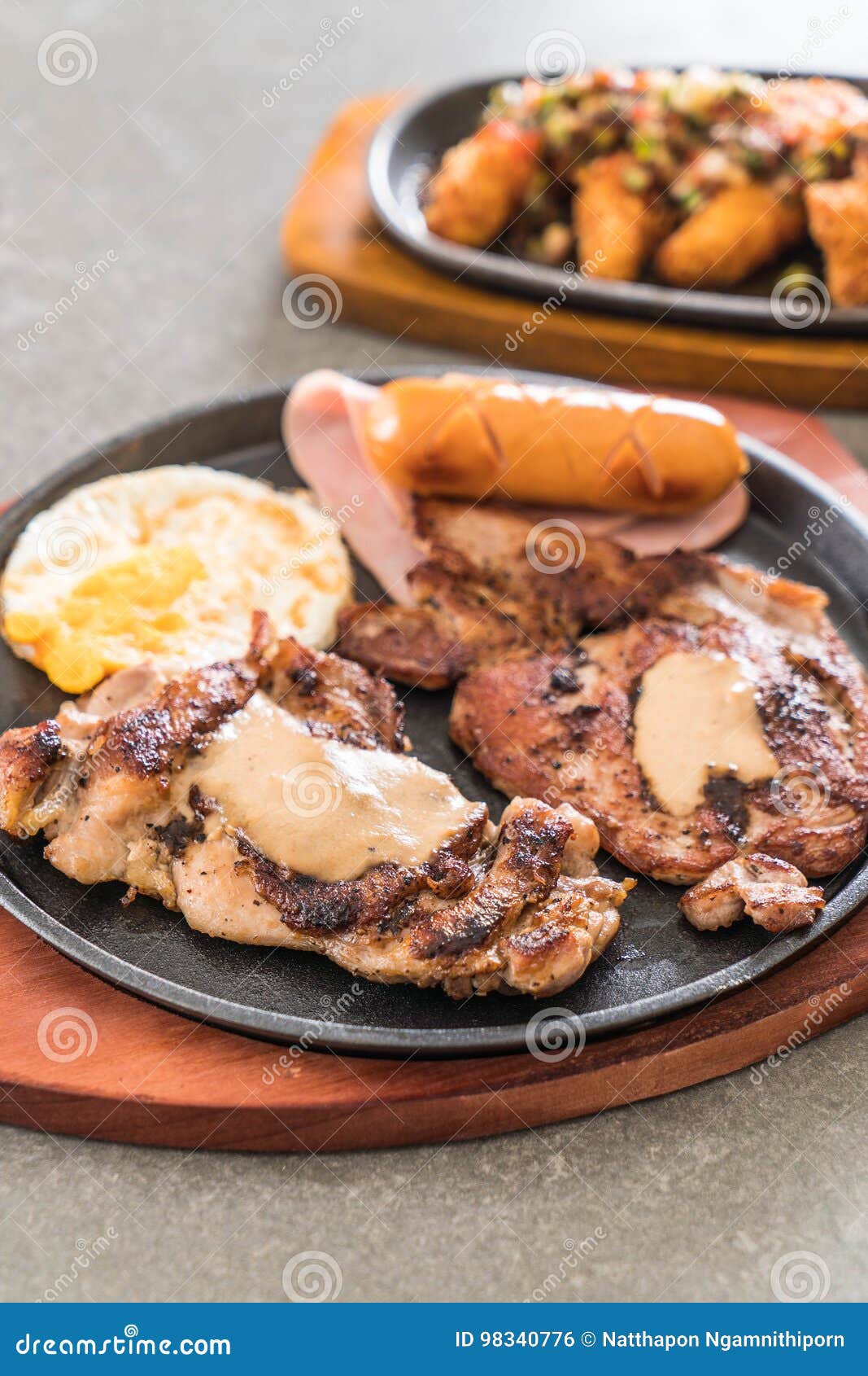 Mix grilled steak stock photo. Image of dinner, sauce 98340776