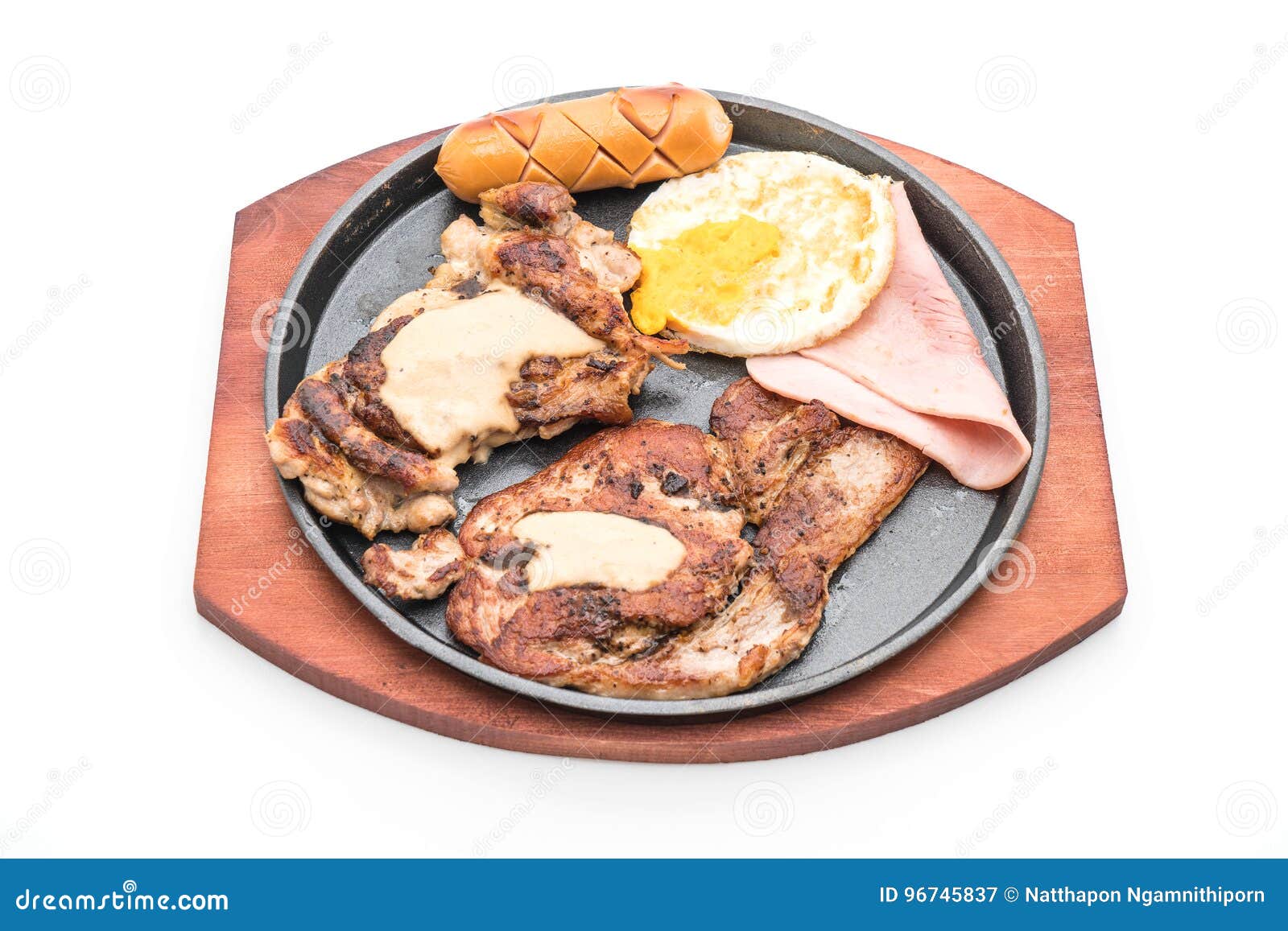 Mix Grilled Steak on Hot Plate Stock Image Image of roast, chicken