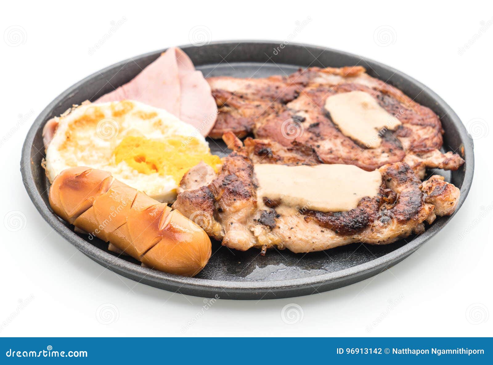 Mix Grilled Steak on Hot Plate Stock Photo Image of vegetable, cooked