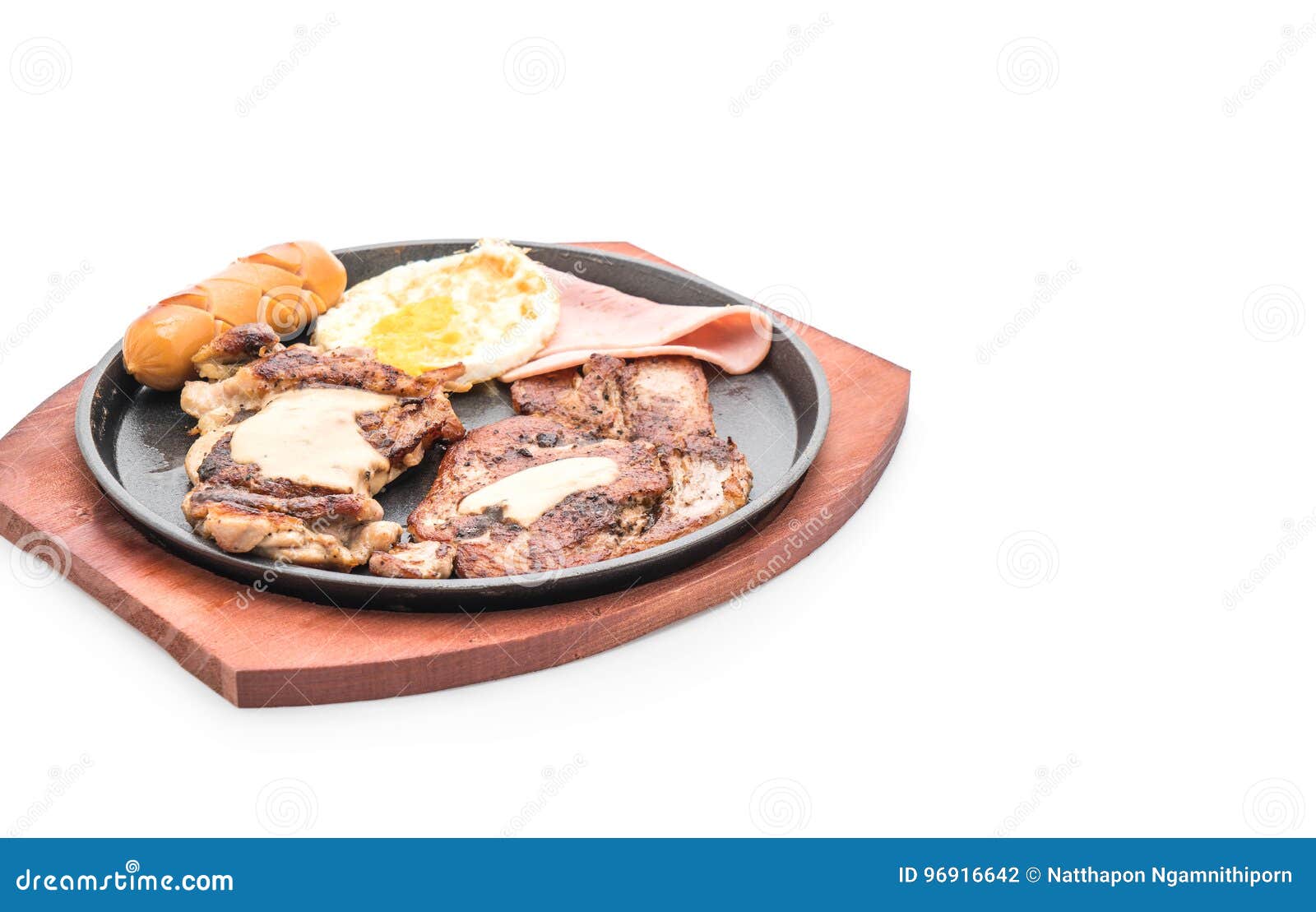 Mix Grilled Steak on Hot Plate Stock Photo Image of catering, chicken