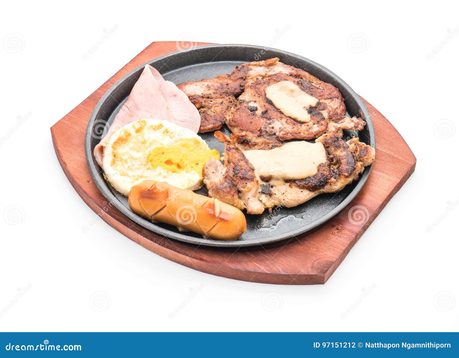 Mix Grilled Steak on Hot Plate Stock Photo Image of grill, plate