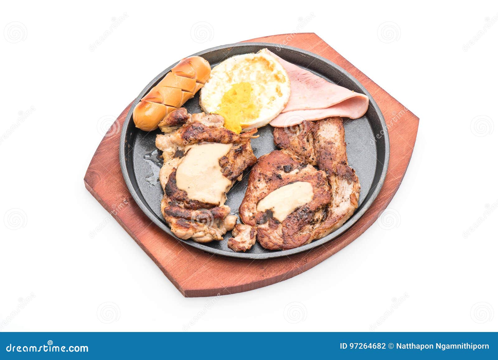 Mix Grilled Steak on Hot Plate Stock Photo Image of vegetable