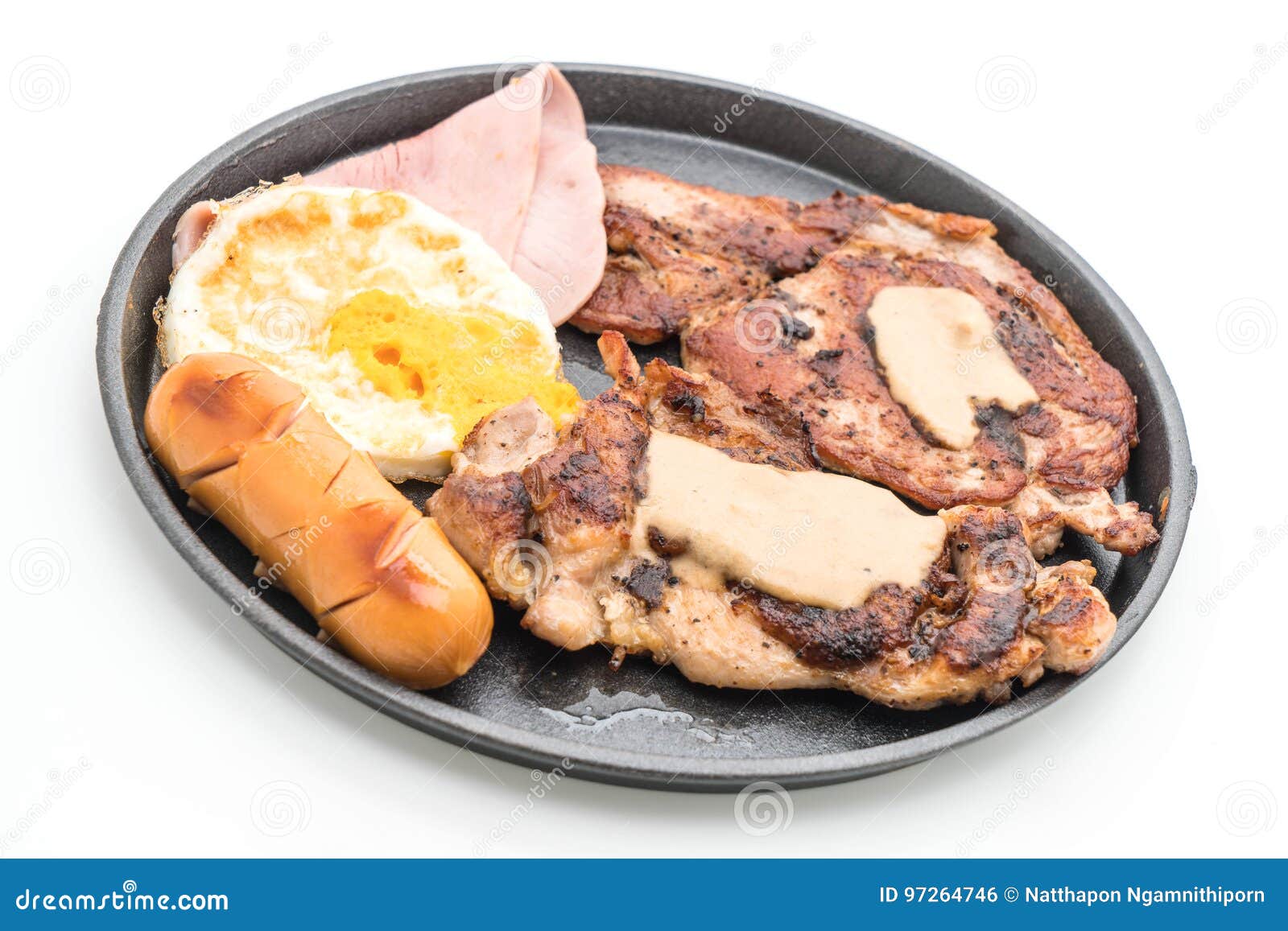 Mix Grilled Steak on Hot Plate Stock Photo Image of grilled, catering