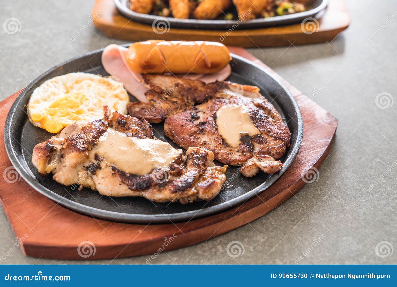 Mix grilled steak stock photo. Image of roast, sauce 99656730