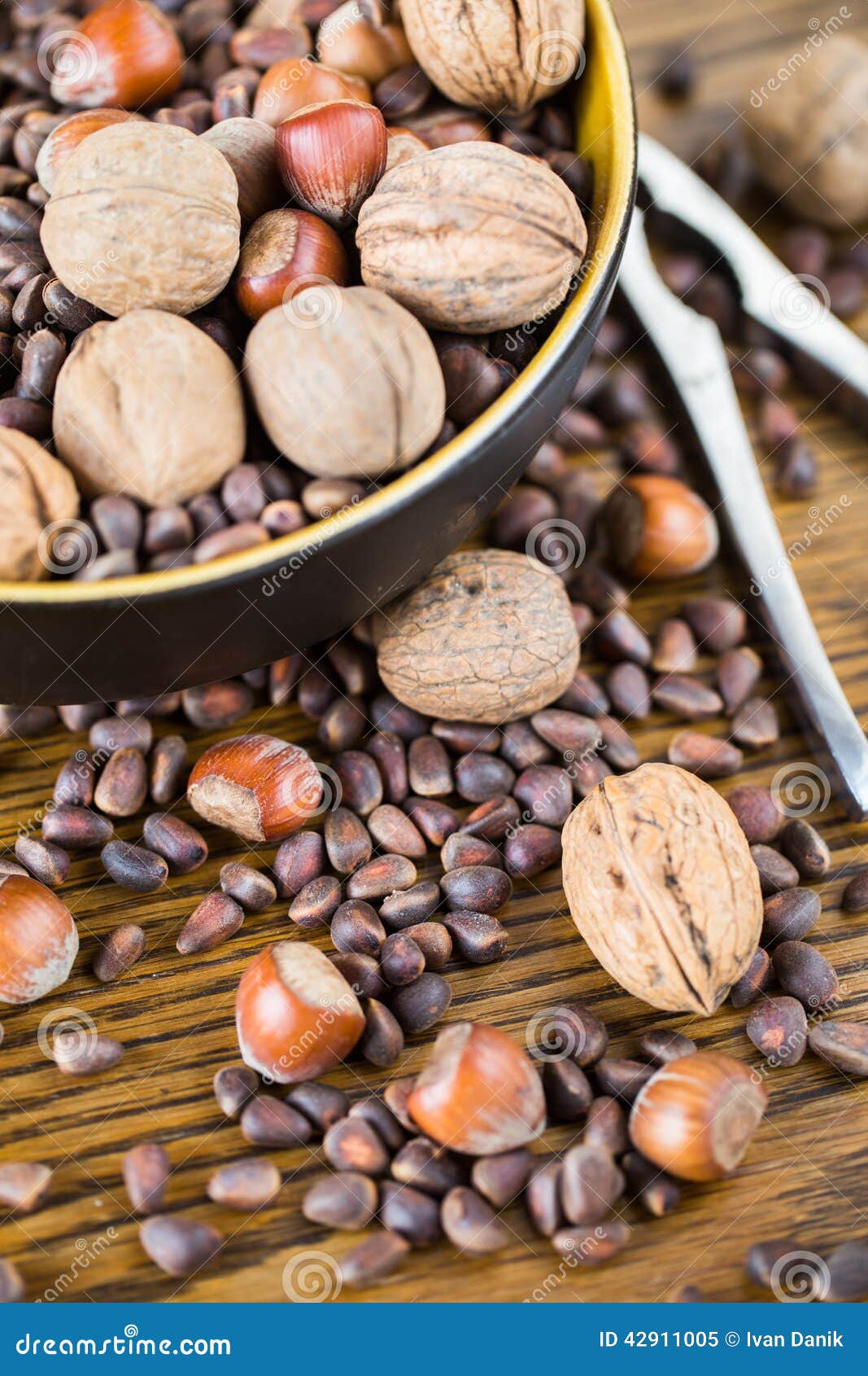 Mix Nuts Walnuts, Hazelnuts, Pinenuts Stock Image Image of snack