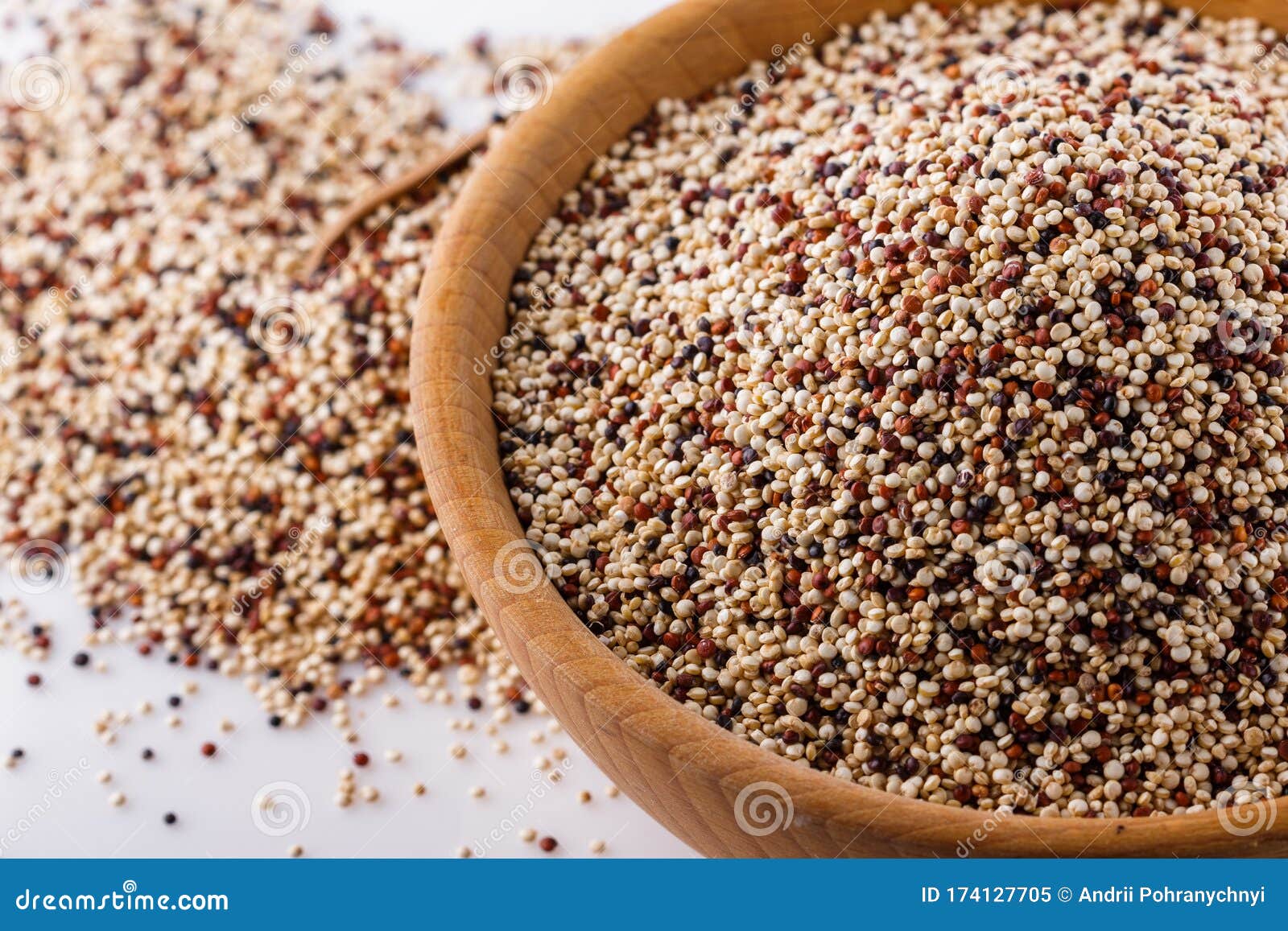 Mix of Quinoa Grains on White Acrylic Background Stock Image Image of