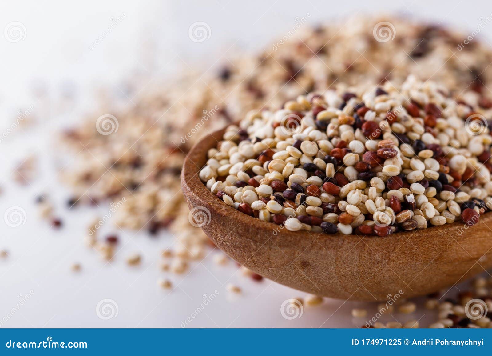 Mix of Quinoa Grains on White Acrylic Background Stock Image Image of