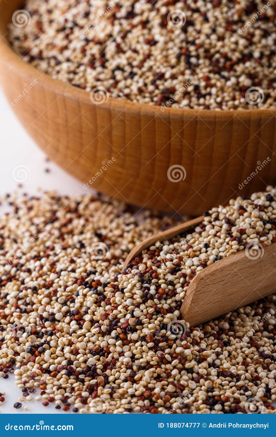 Mix of Quinoa Grains on White Acrylic Background Stock Image Image of