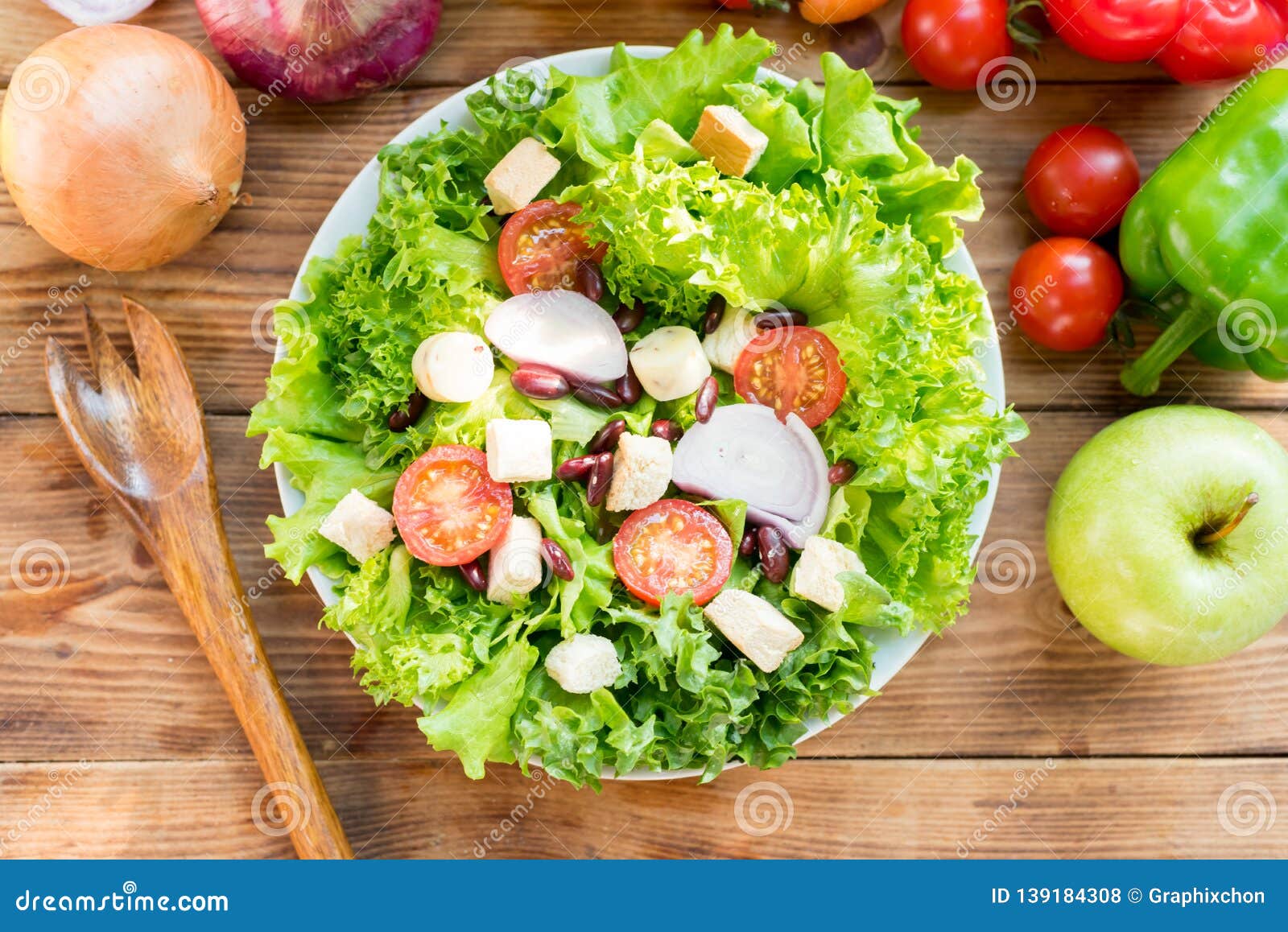 Mix Salad and Healthy. Fresh Organic Vegetables Stock Photo - Image of ...