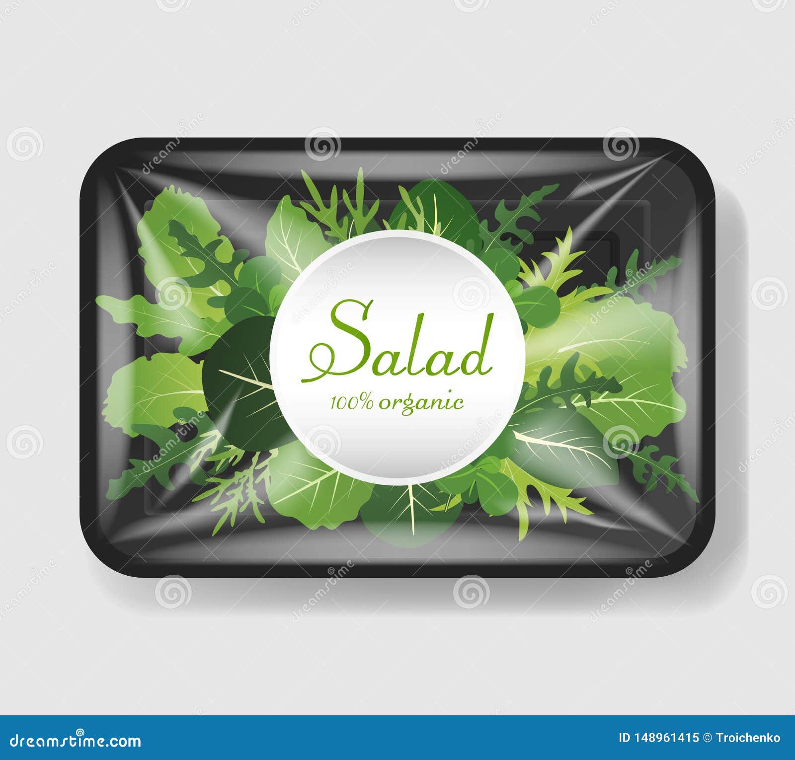 Download Mix Of Salad Leaves In Plastic Tray Container With ...