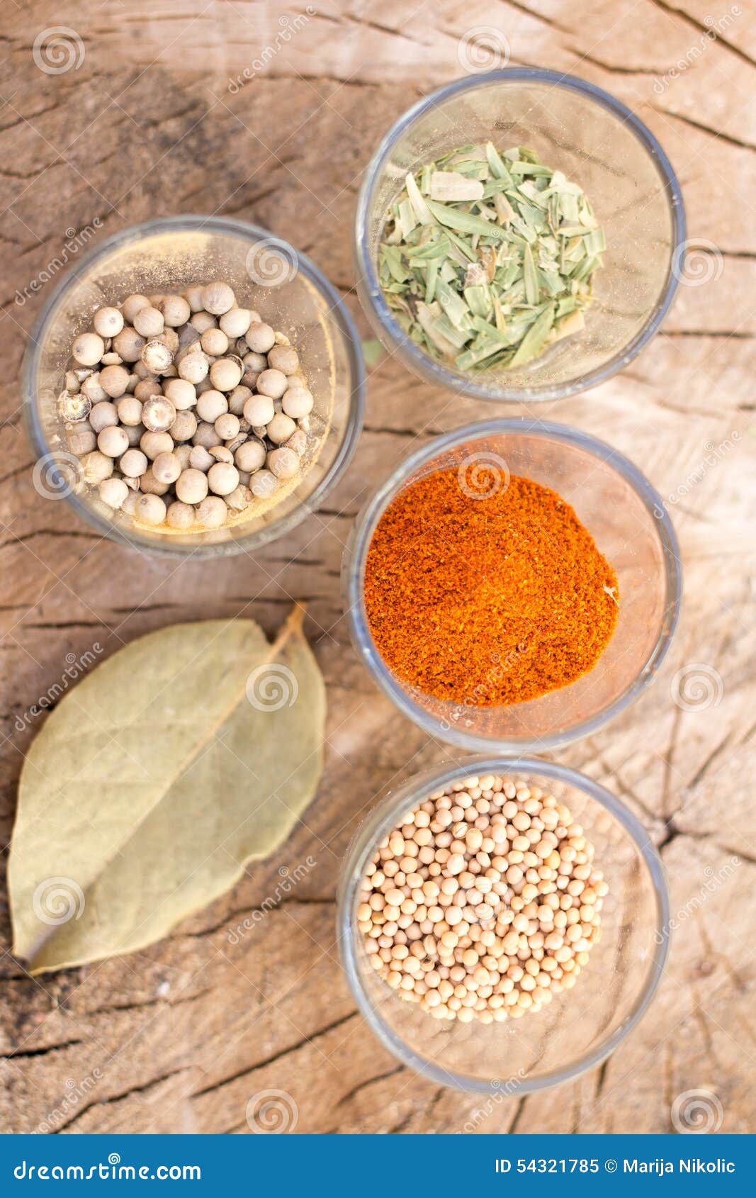 Mix of Spices on Wooden Background Stock Image Image of colors, coriander 54321785