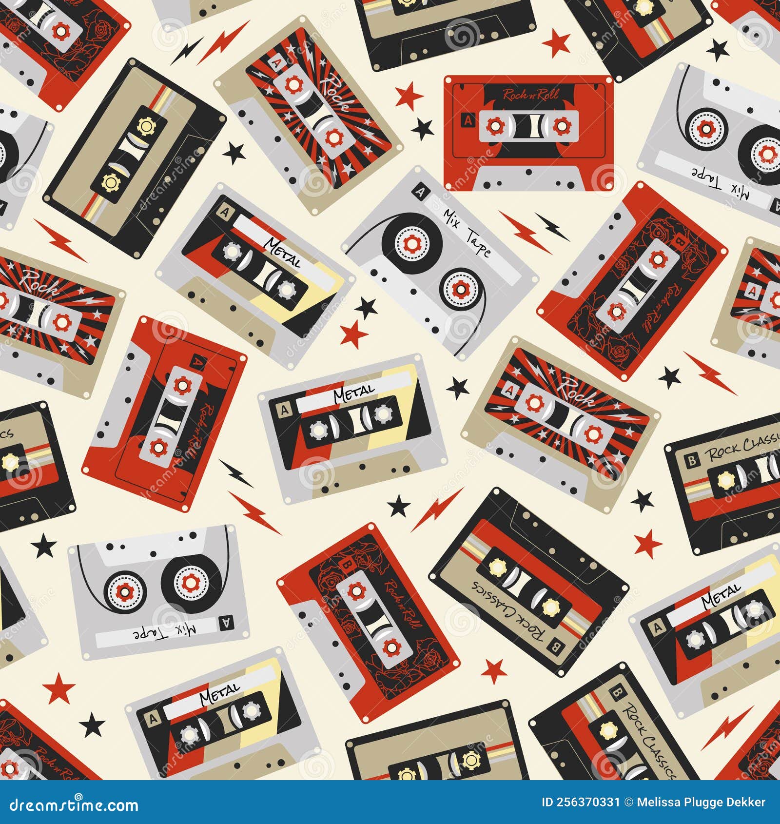 Mix Tapes Cassettes on Light Background Stock Vector Illustration of