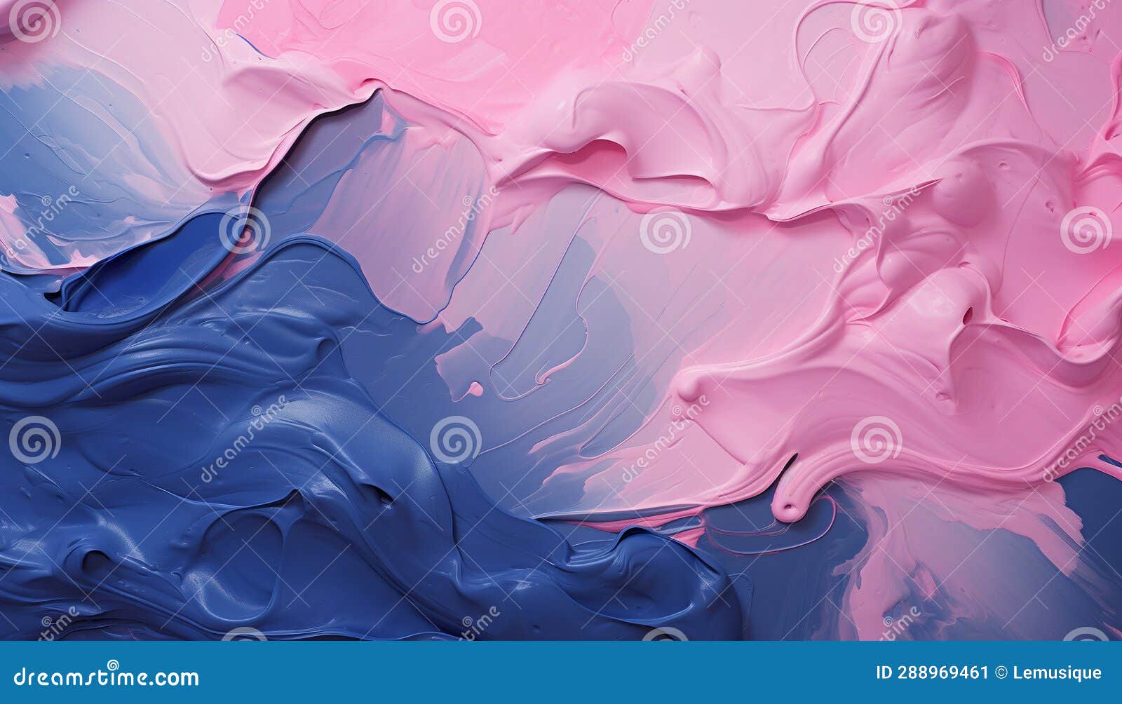 A Mix of Two Thick Paints. Dark Blue and Light Pink Texture Background