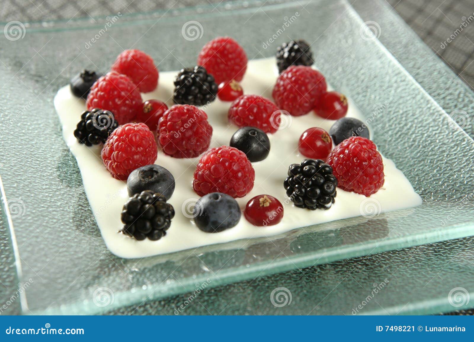 Mix of Varied Berries and Cream Stock Image Image of blackberry