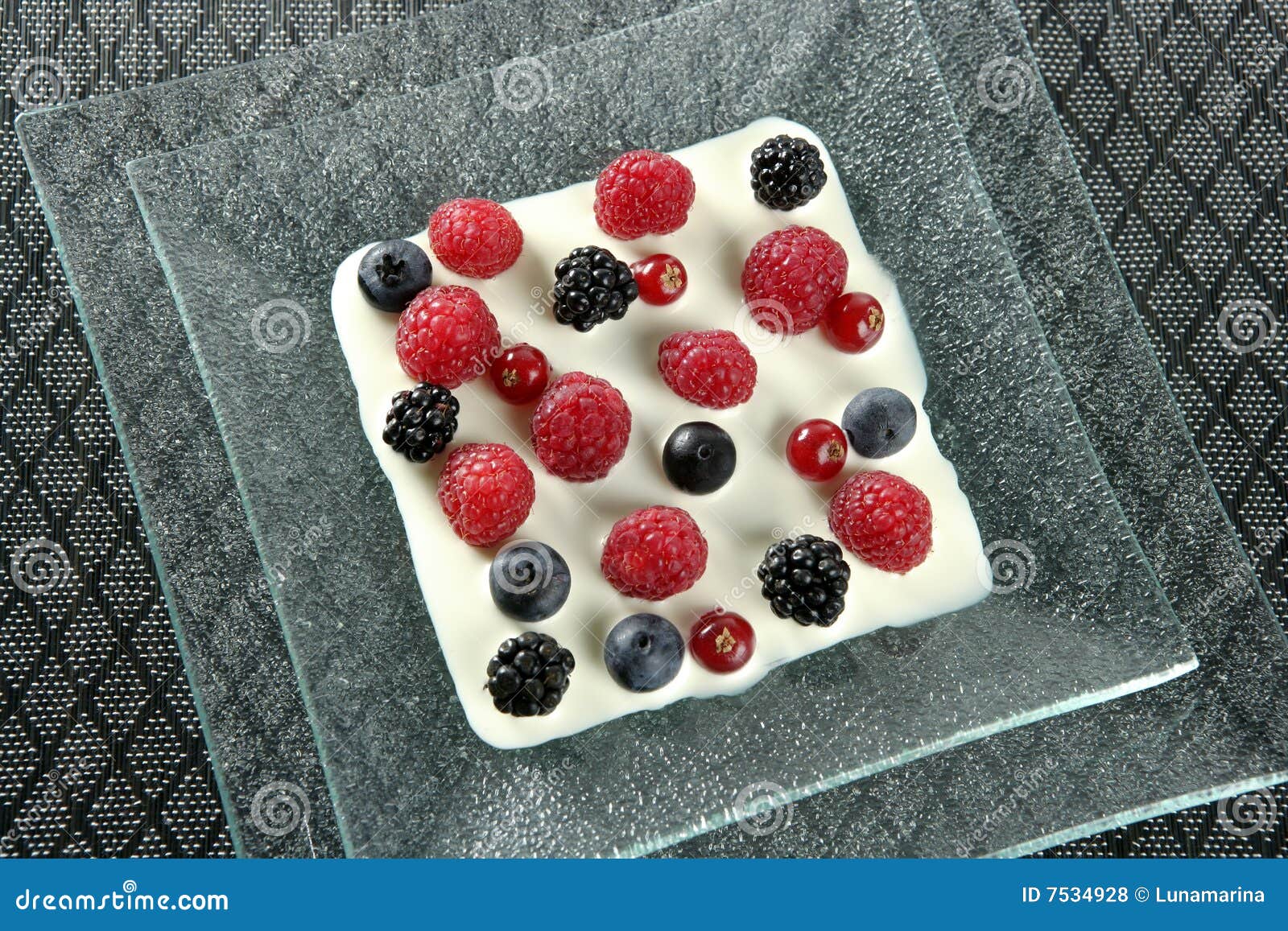 Mix of Varied Berries and Cream Stock Photo Image of glass, nutrition