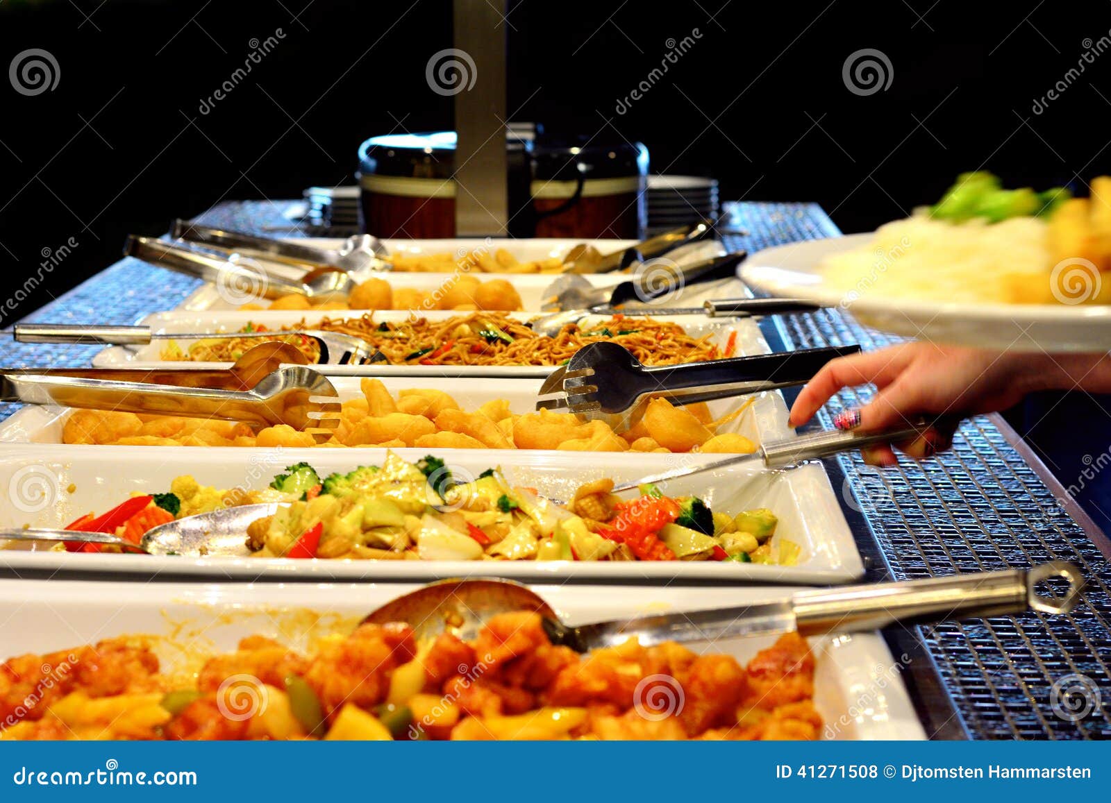Mixed Asian food on plates stock photo. Image of cuisine 41271508