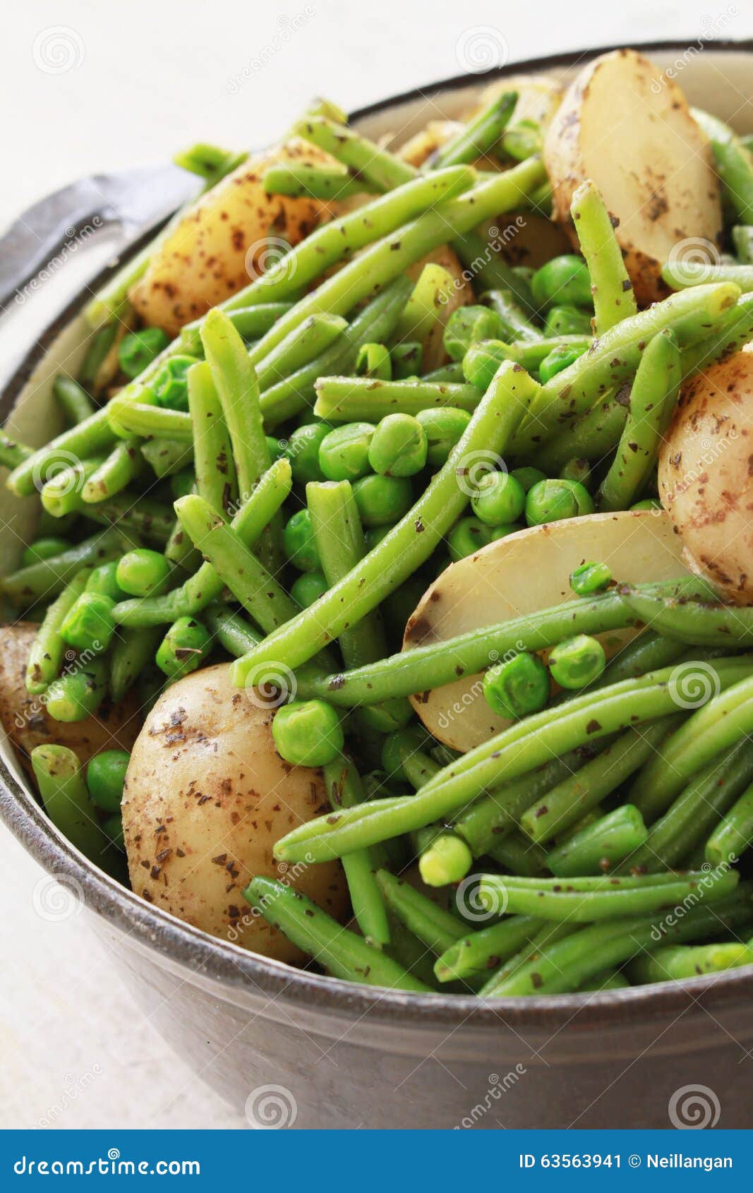 Mixed Beans Peas and New Potatoes Stock Image Image of dish, meal