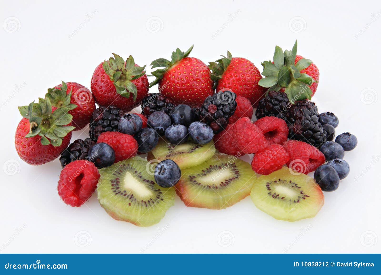 Mixed berries with kiwi stock photo. Image of isolated 10838212
