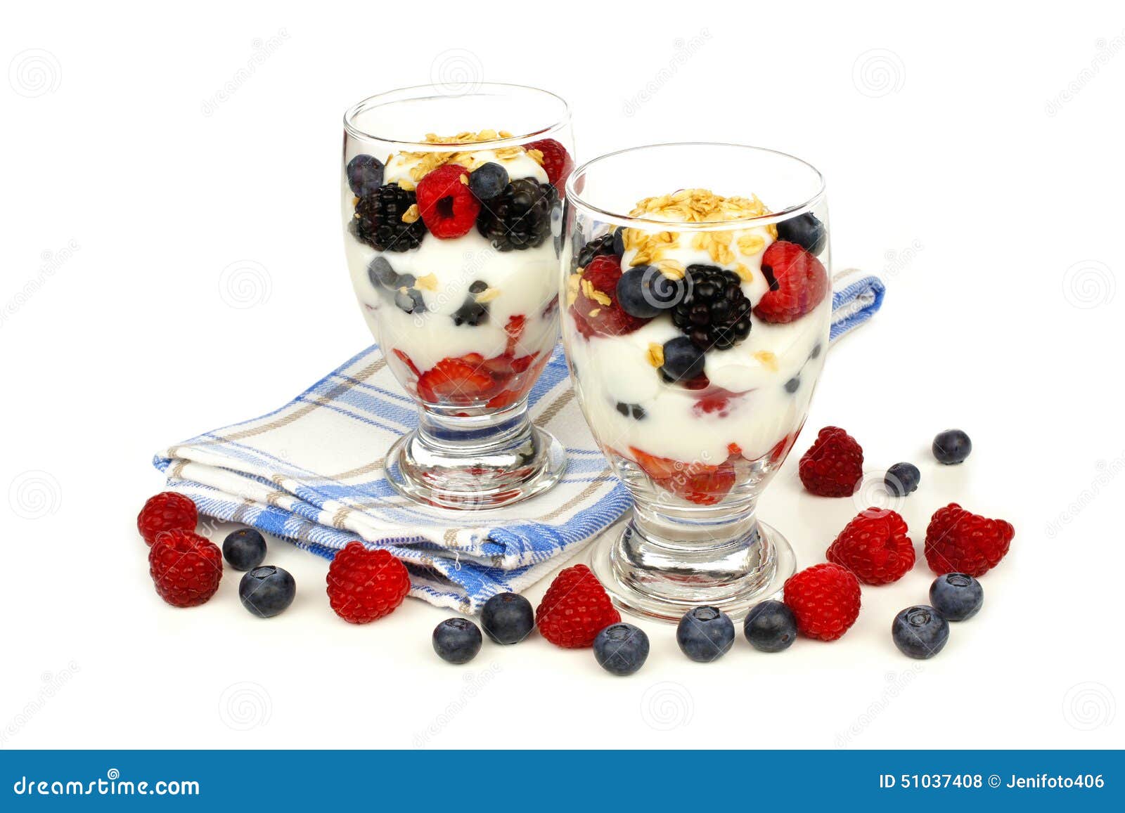 Mixed Berry Granola and Yogurt Parfaits Stock Photo Image of