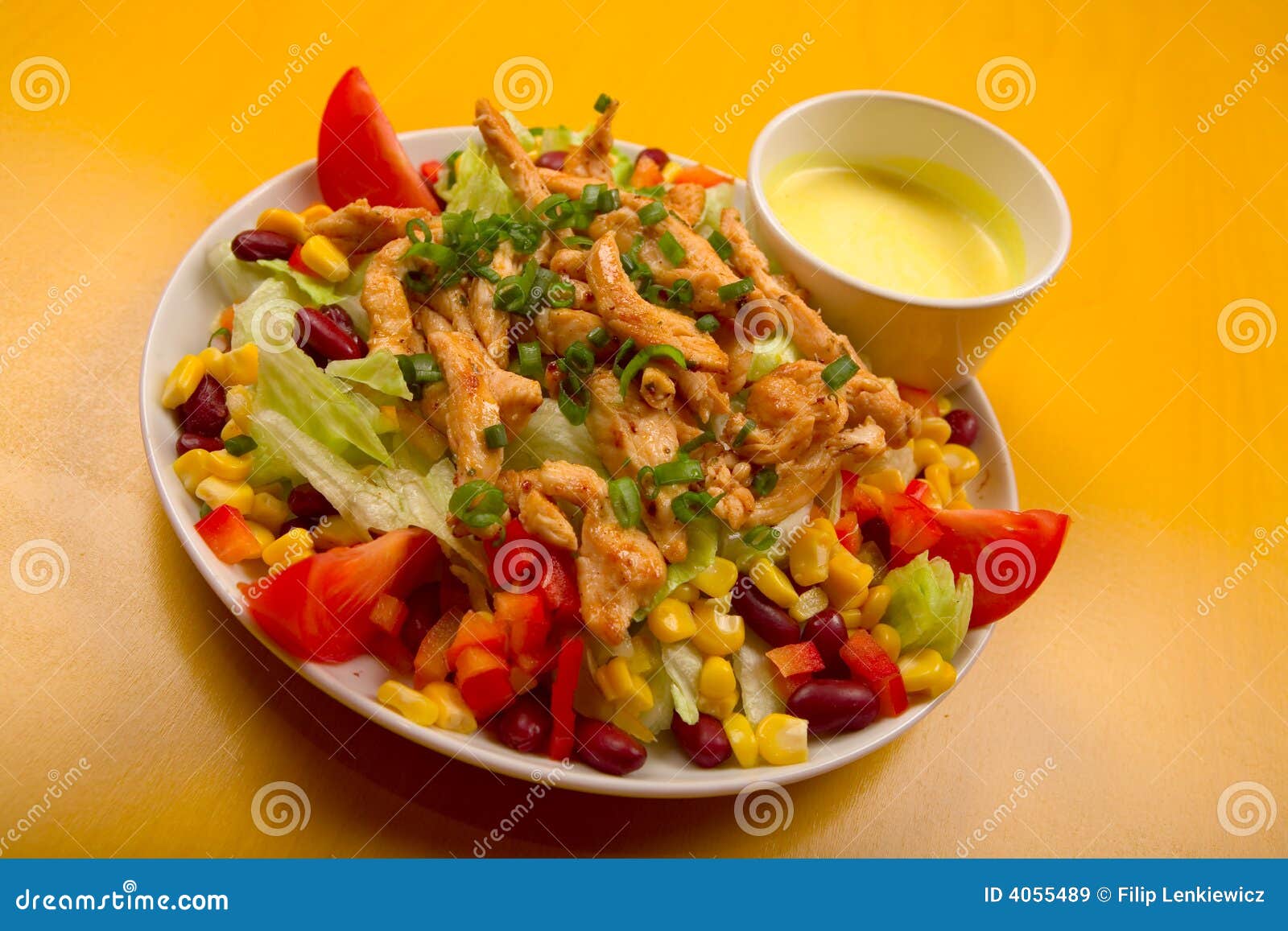 Mixed chicken salad stock image. Image of still, chicken 4055489