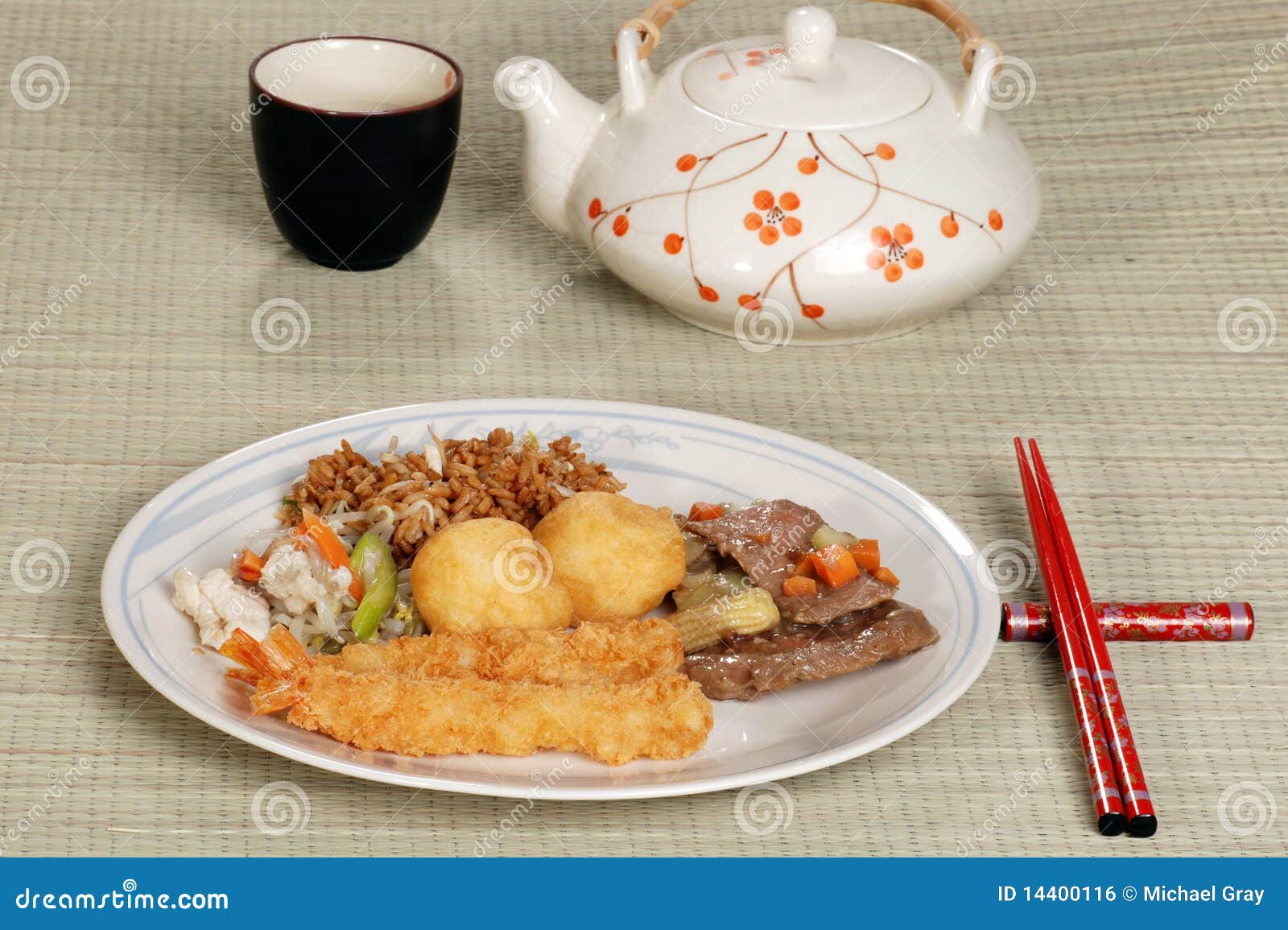Mixed Chinese Food with Chop Sticks Stock Photo Image of carrots