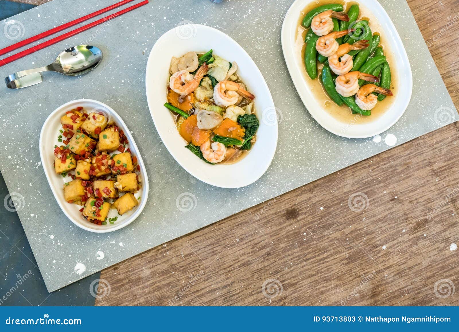 Mixed Chinese Food stock image. Image of shrimp, delicious 93713803