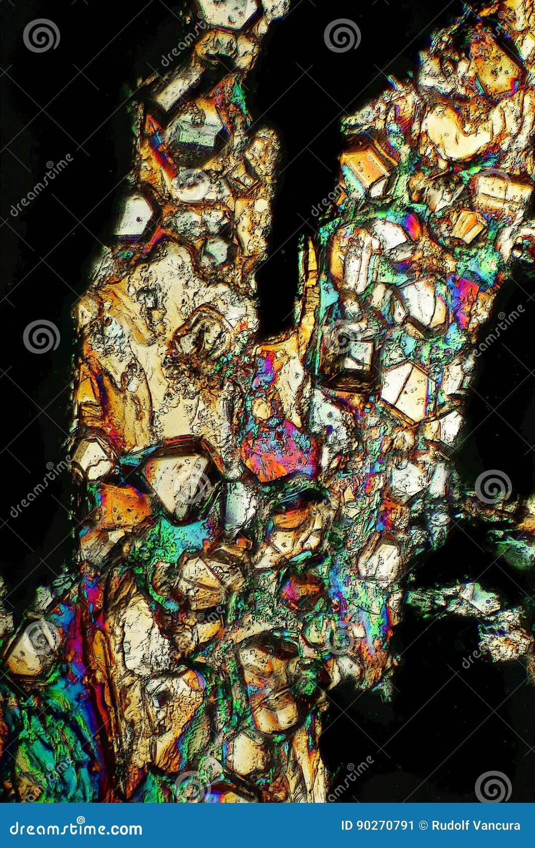 Mixed Crystals Under PolaMicroscope RoyaltyFree Stock Image