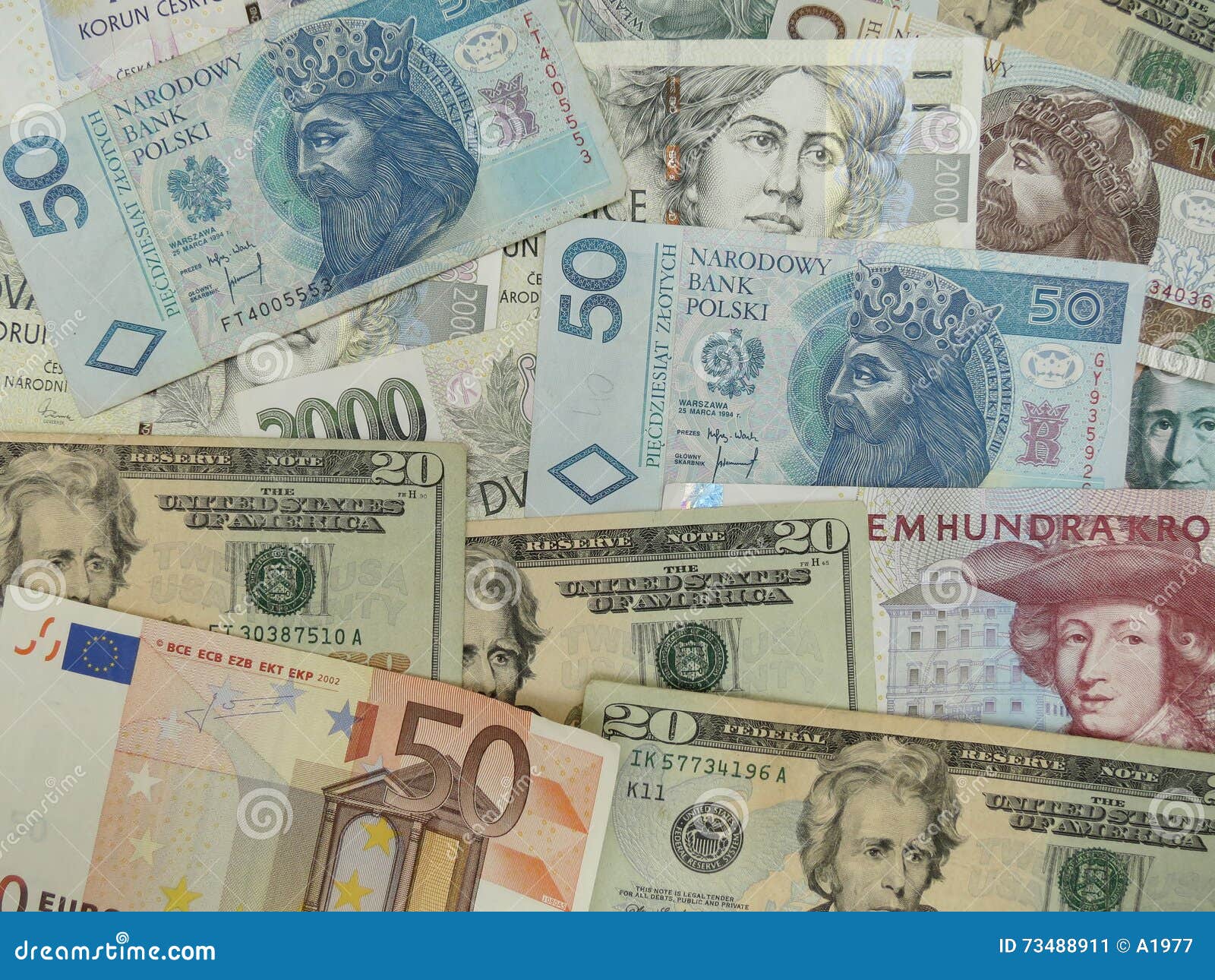 Mixed currency notes stock image. Image of currency, countries - 73488911