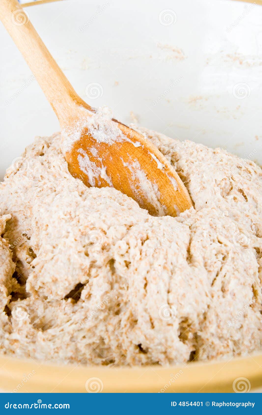 Mixed dough with a spoon stock image. Image of home, preparing 4854401
