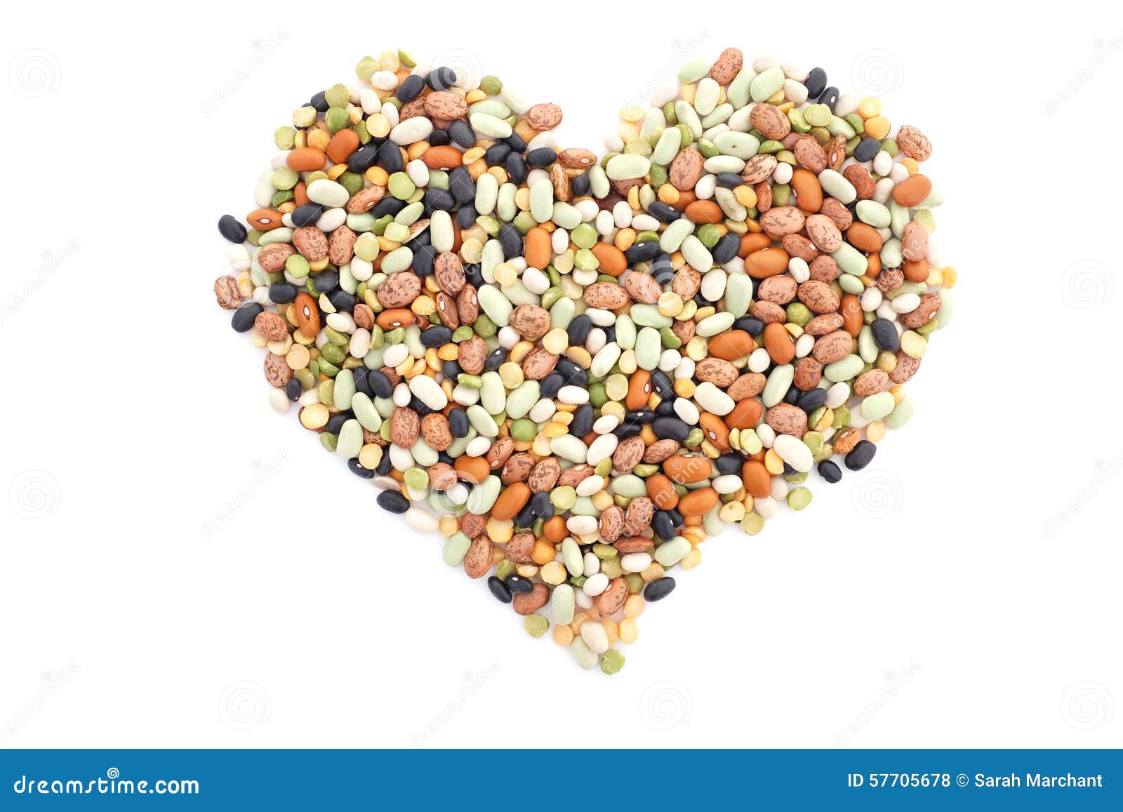 Mixed Dried Beans in a Heart Shape Stock Photo Image of split, beans