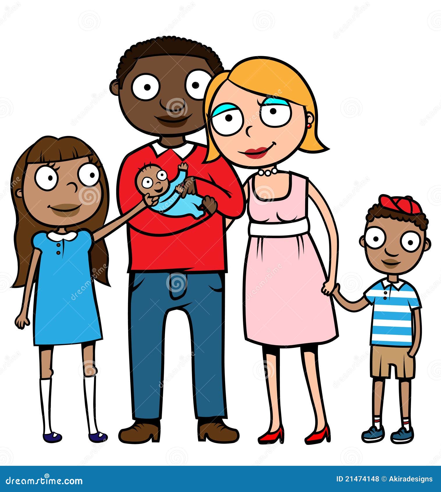 Mixed ethnicity family stock vector. Illustration of latina 21474148