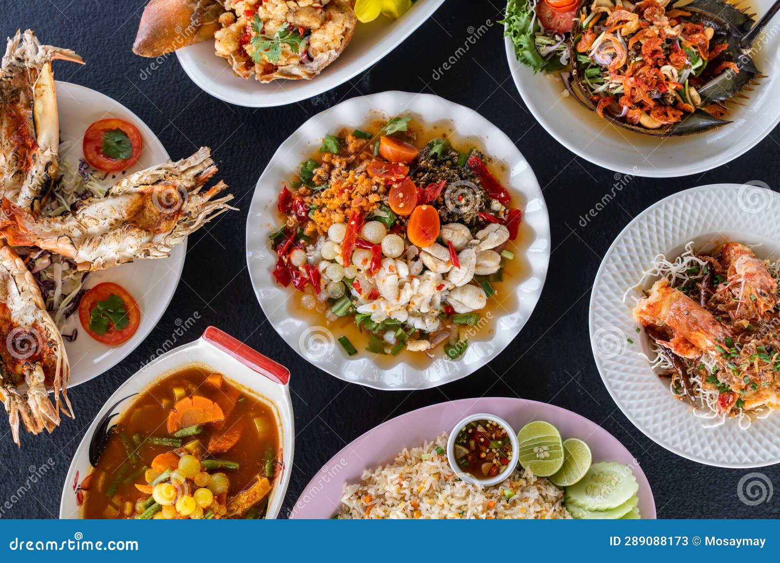 Mixed Fish Egg and Delicious Seafood for Lunch Stock Image Image of