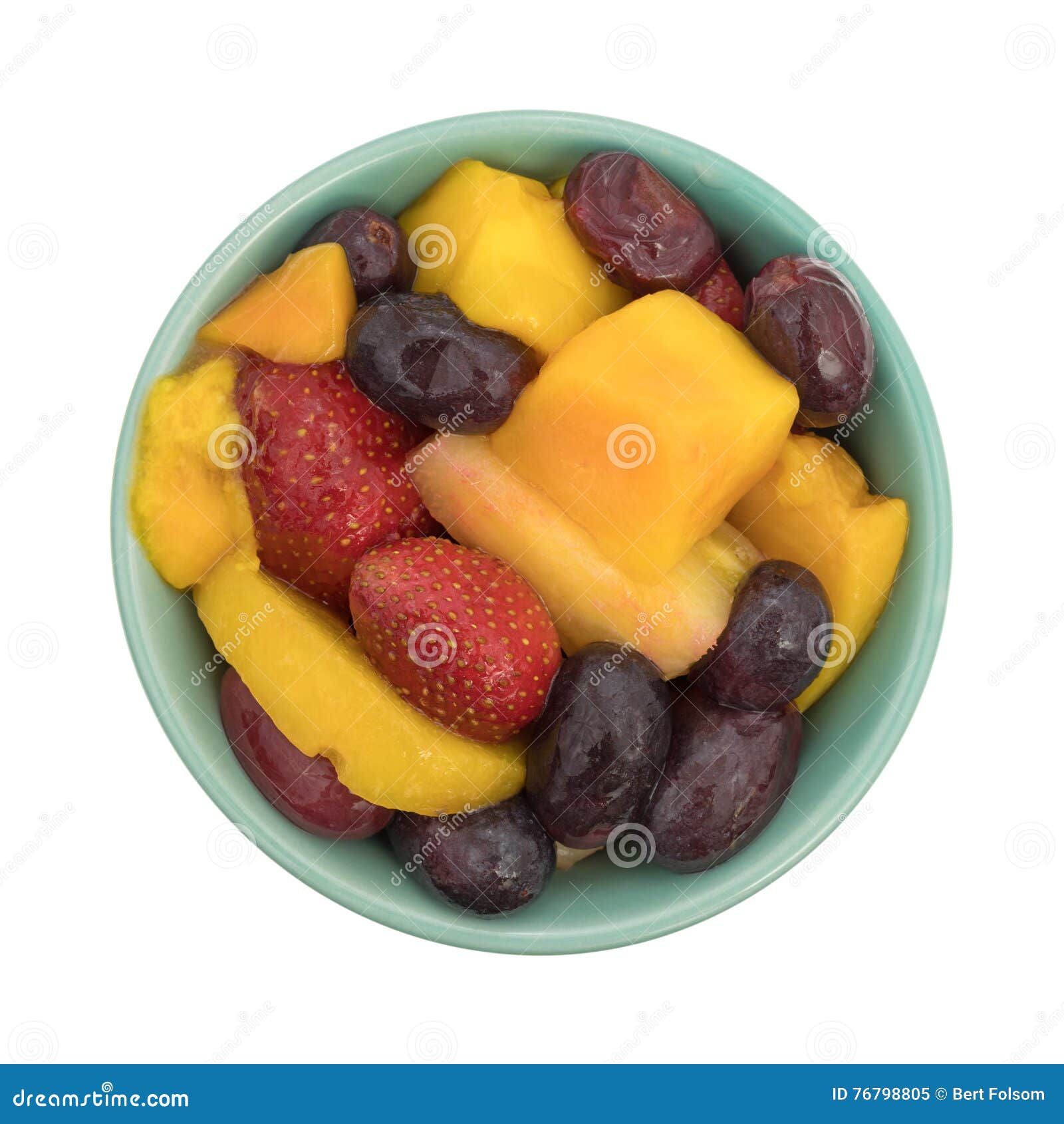 Mixed Fruit in a Bowl on a White Background Stock Image Image of