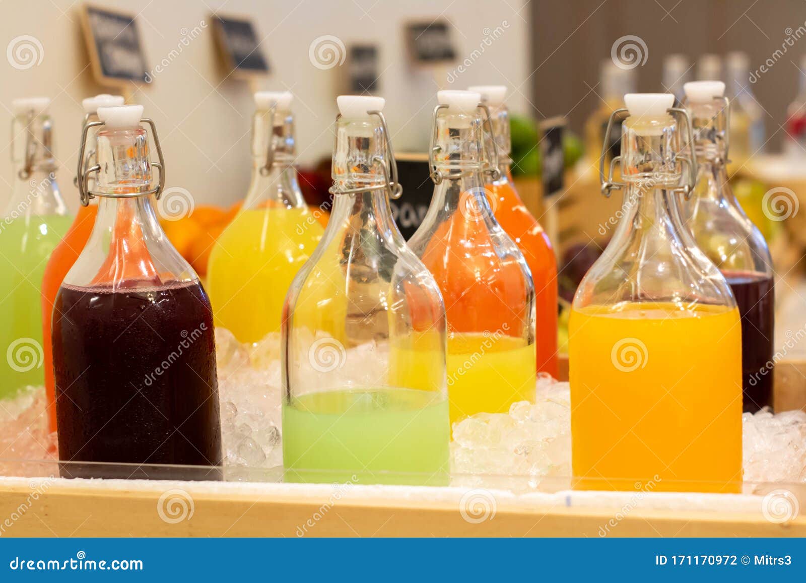 Mixed Fruit Juice in a Bottle Stock Photo Image of lemonade