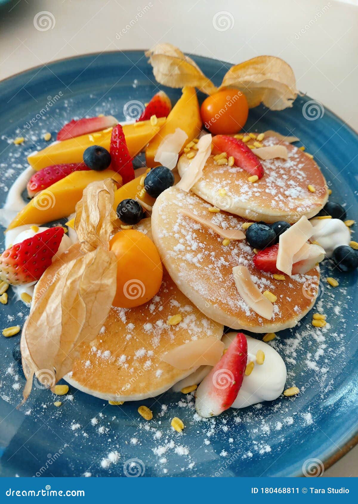 Mixed Fruit Pancake with Berries Stock Image Image of berries