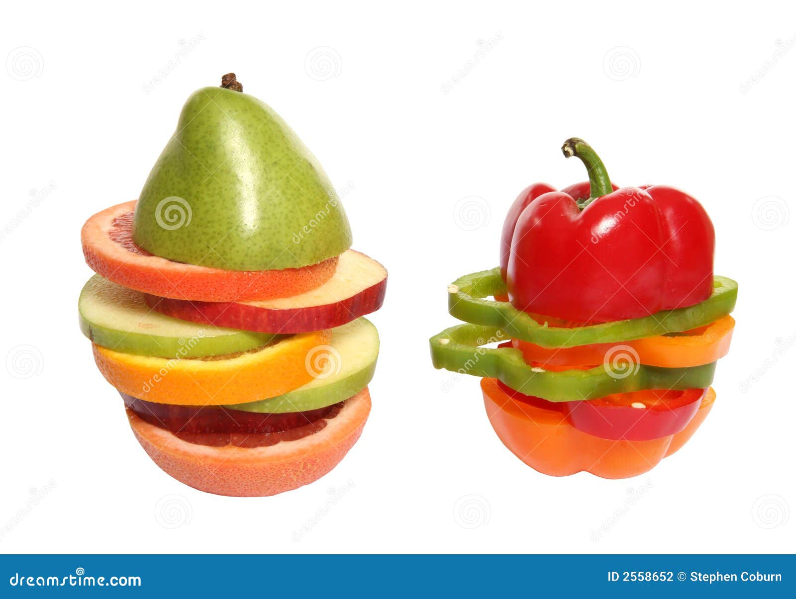 Mixed Fruit and Veggies stock photo. Image of fresh, color 2558652