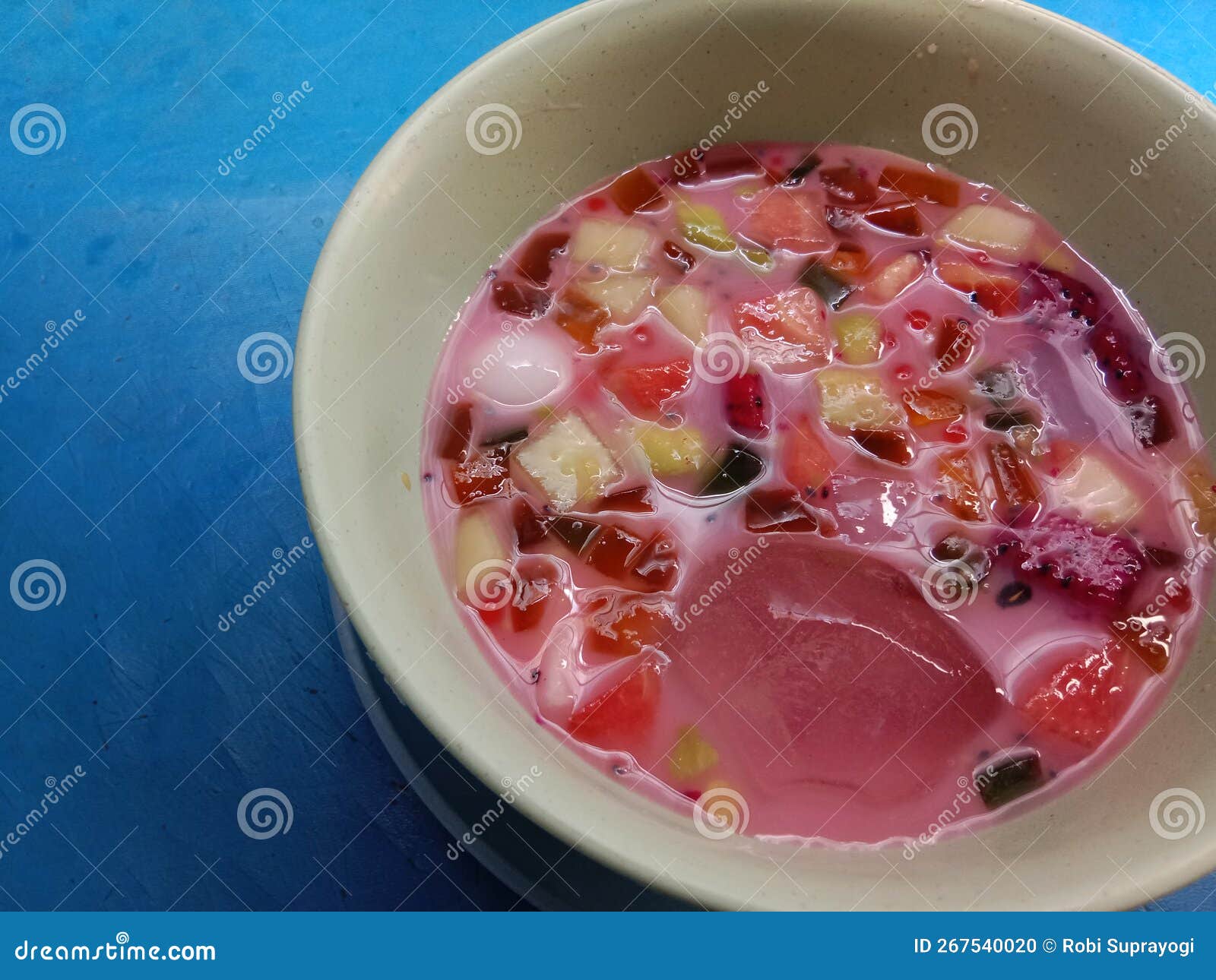 Mixed fruits and jelly ice stock photo. Image of flower 267540020