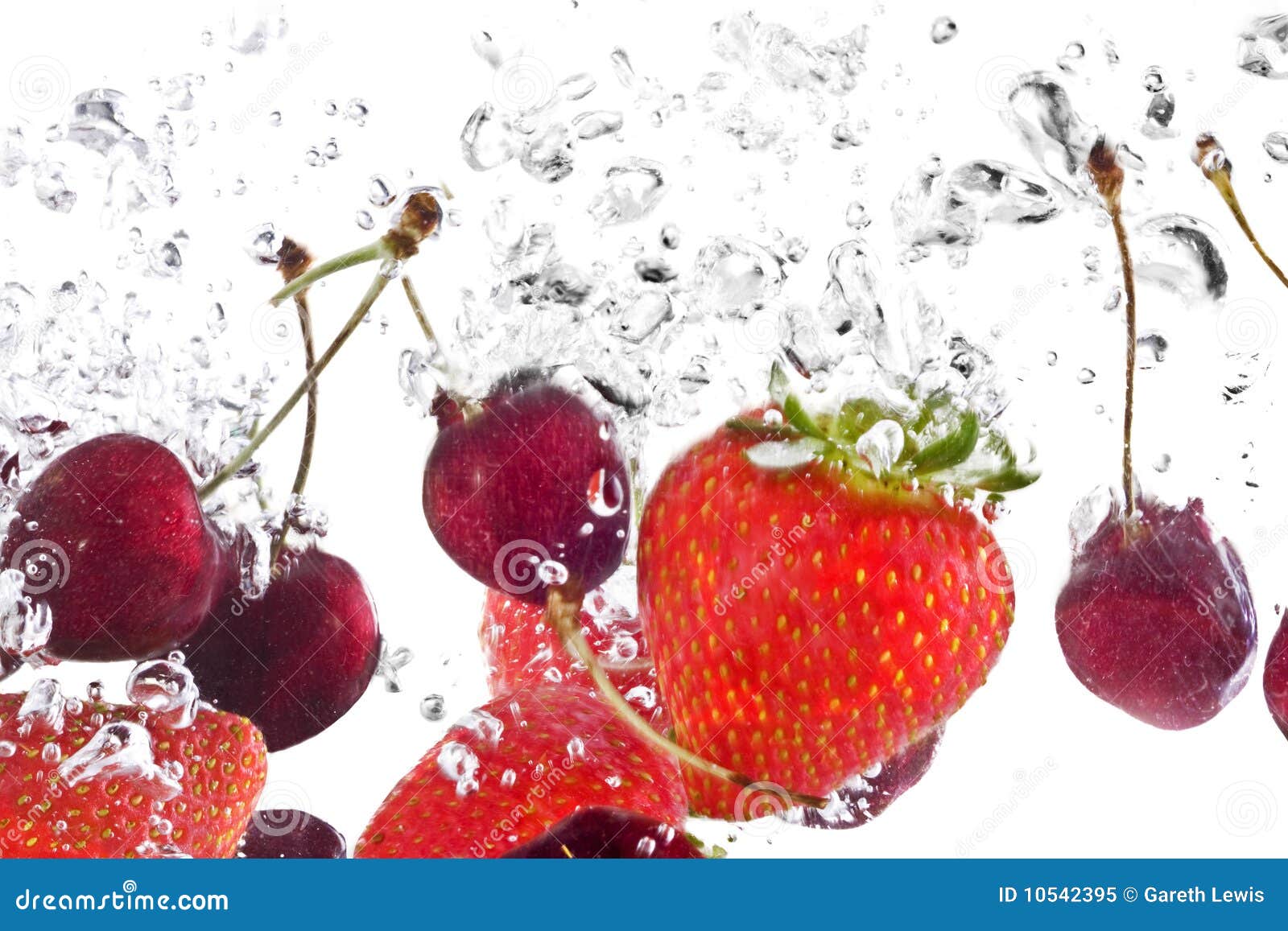 Mixed fruits underwater stock image. Image of cherry 10542395
