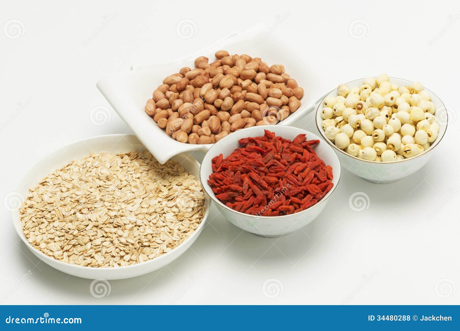 Mixed grains in bowls stock photo. Image of bowl, goqi 34480288