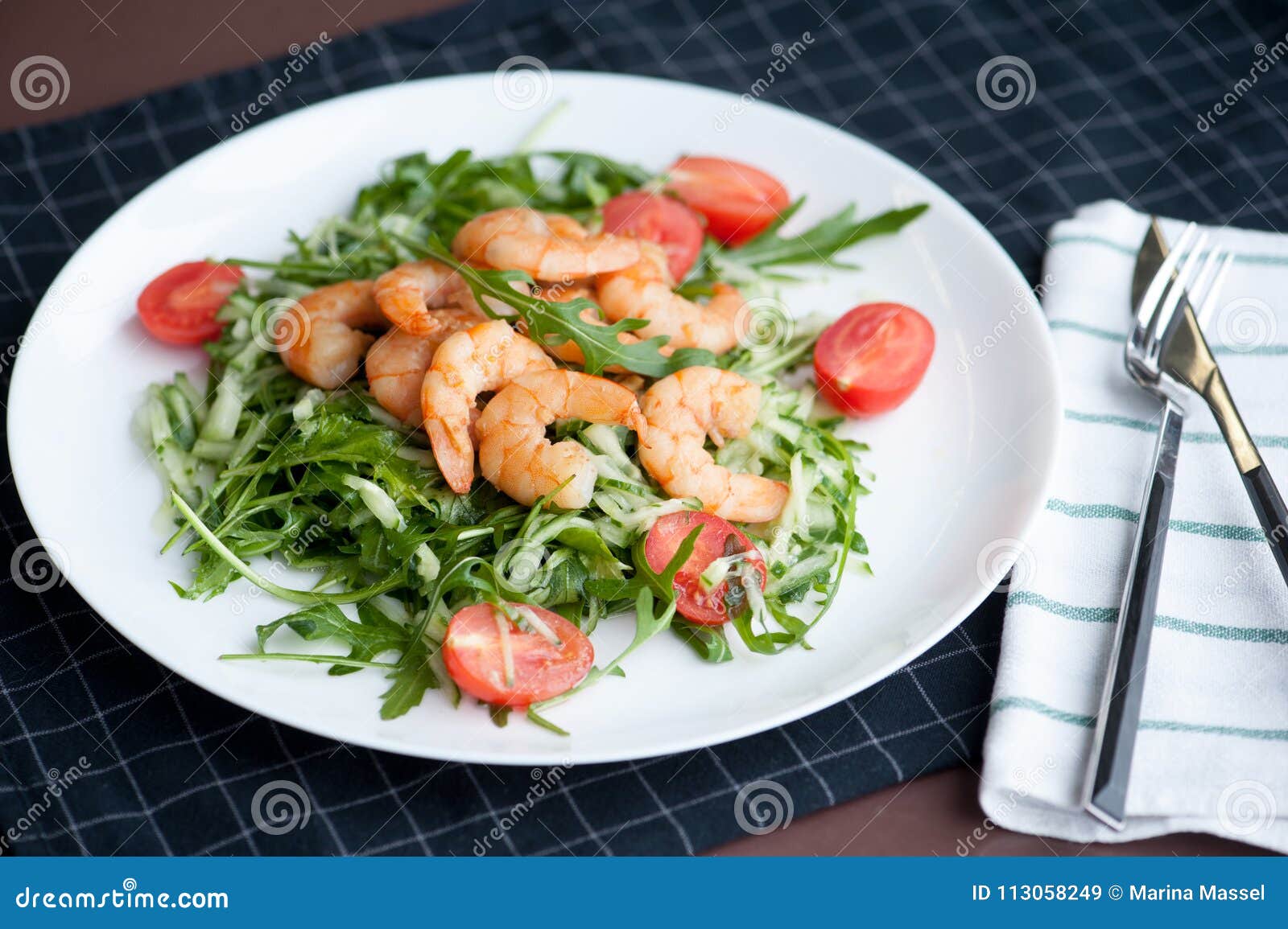 Mixed Greens Salad Whith Shrimp. Stock Image Image of loss, dinner
