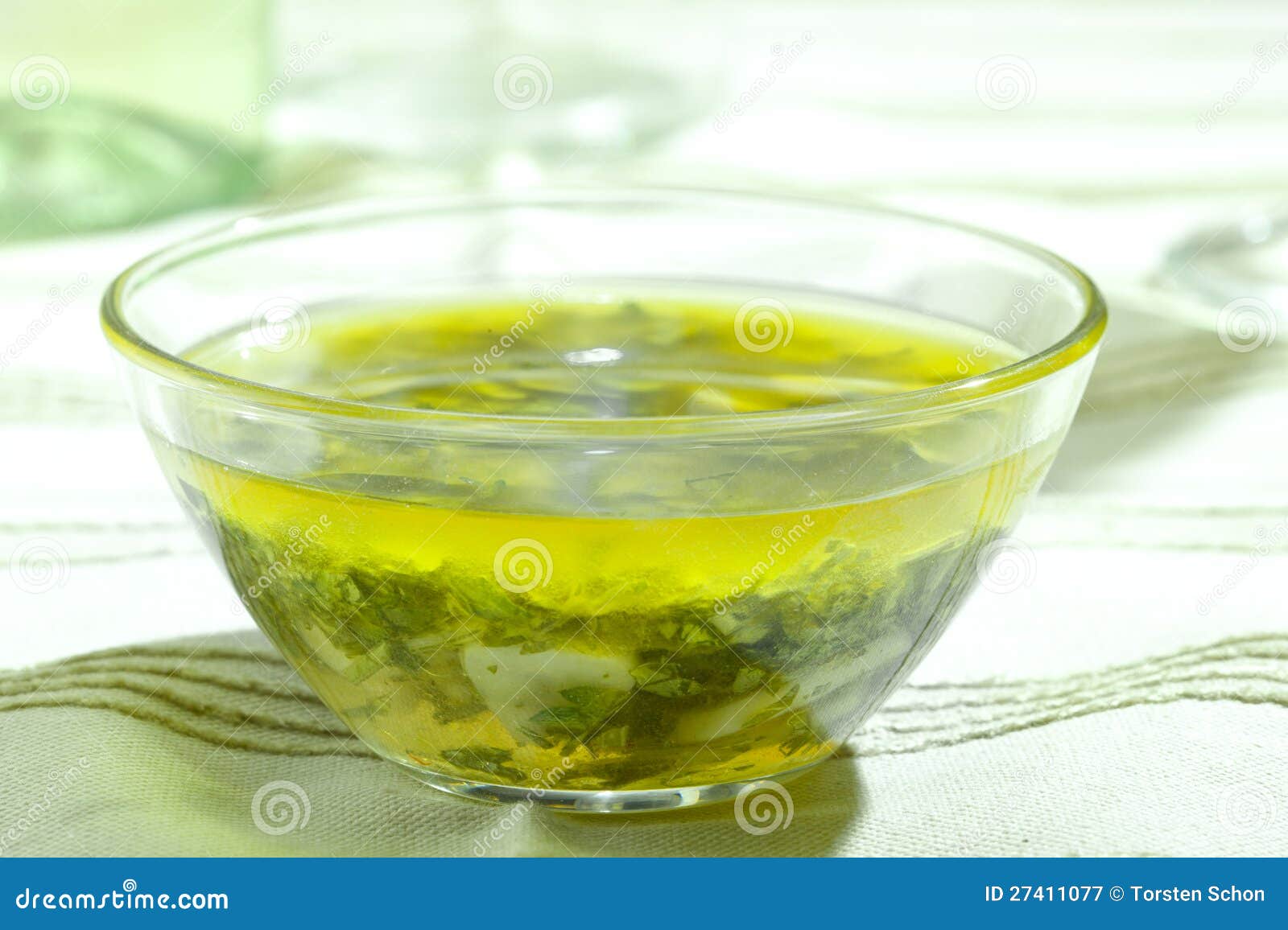 Mixed herbs in olive oil stock image. Image of bowl, herbs 27411077