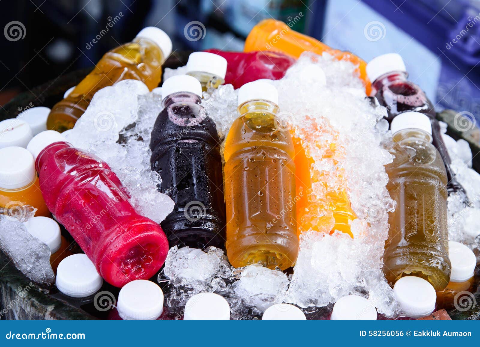 Mixed Ice Cold Juice Bottles Stock Photo Image of drink, bottle 58256056