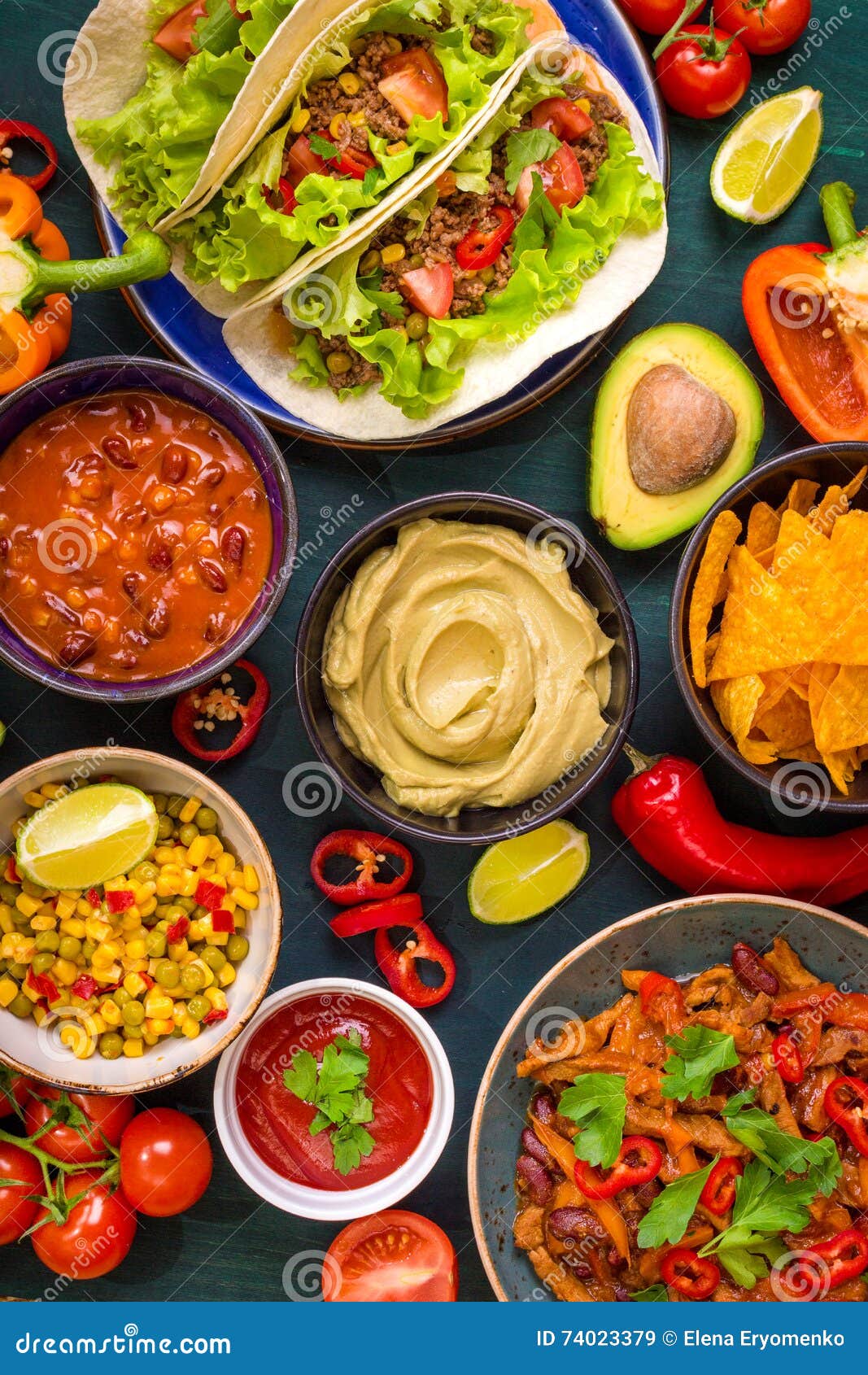Mixed mexican food stock image Image of plate chili 