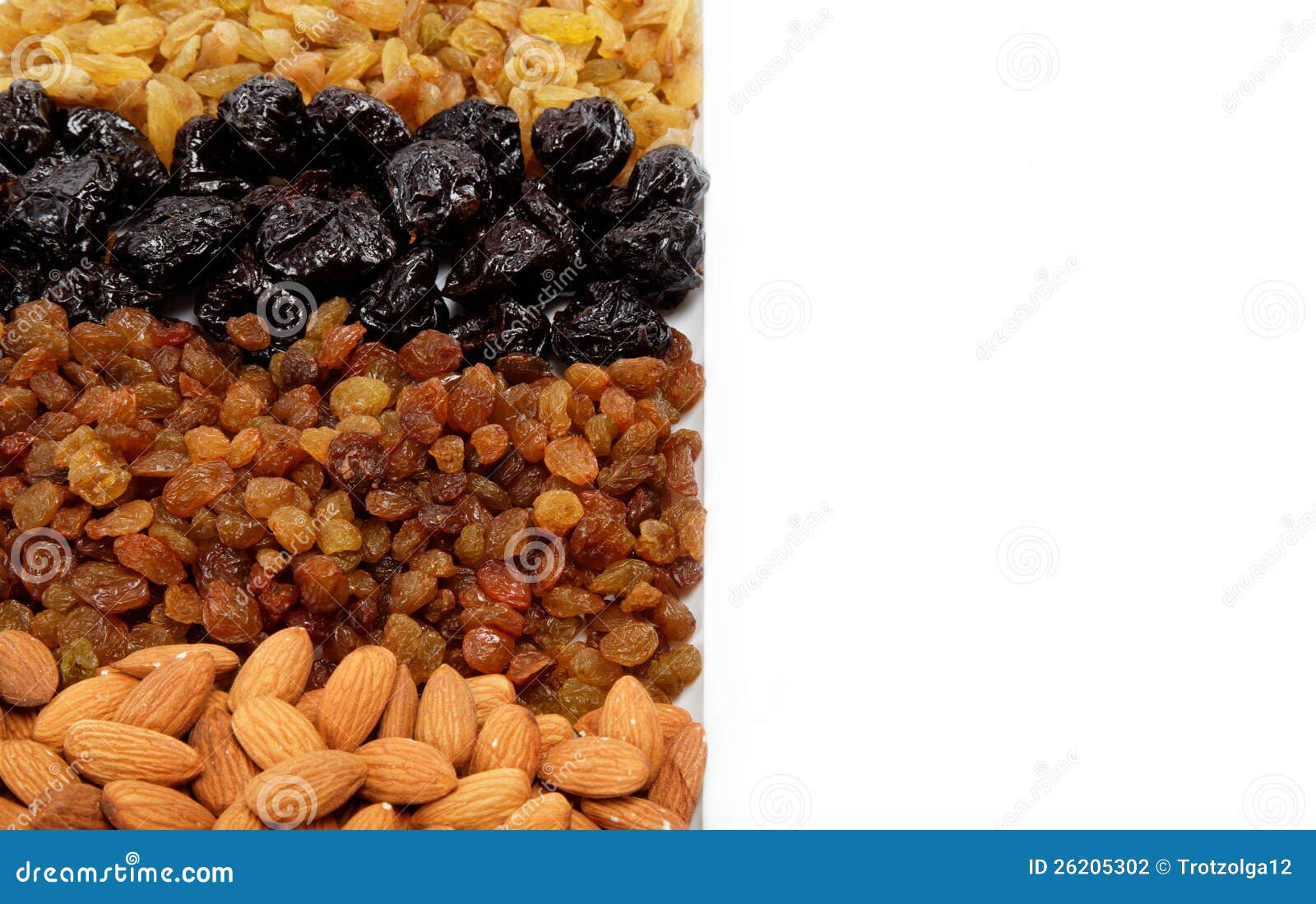 Mixed Nuts and Dried Fruits. Almonds, Raisins. Stock Photo Image of pistachio, pecan 26205302